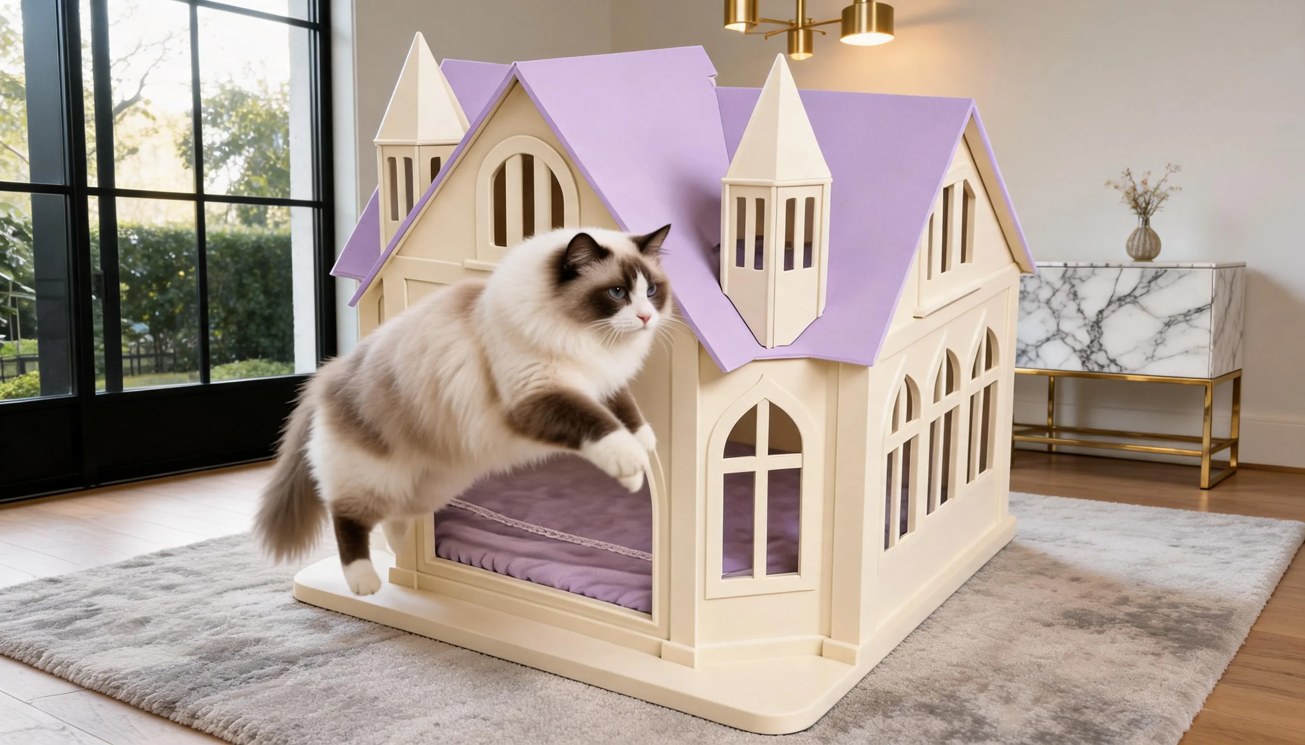 Castle Solid Wood Cat Bed House · Solid Wood Frame · GuardLynx