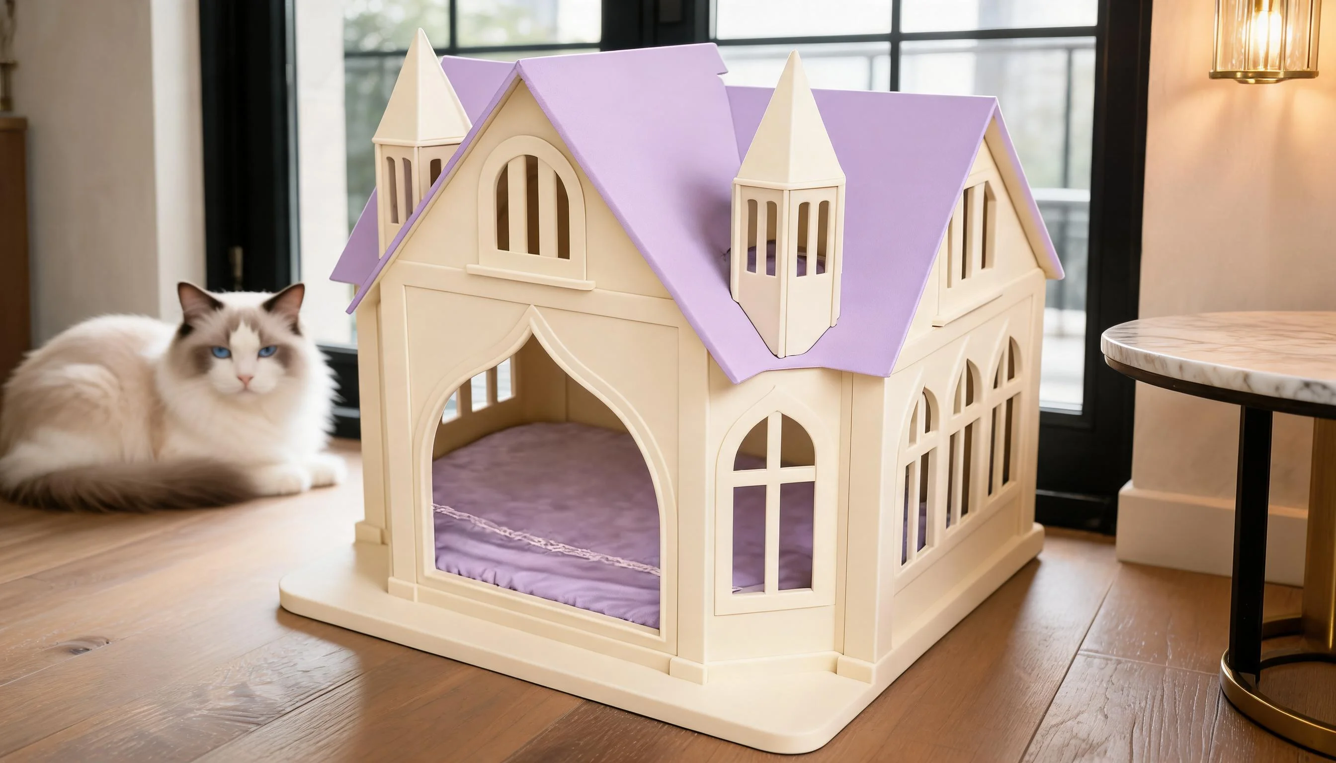 Castle Solid Wood Cat Bed House · Detail image 1 · GuardLynx