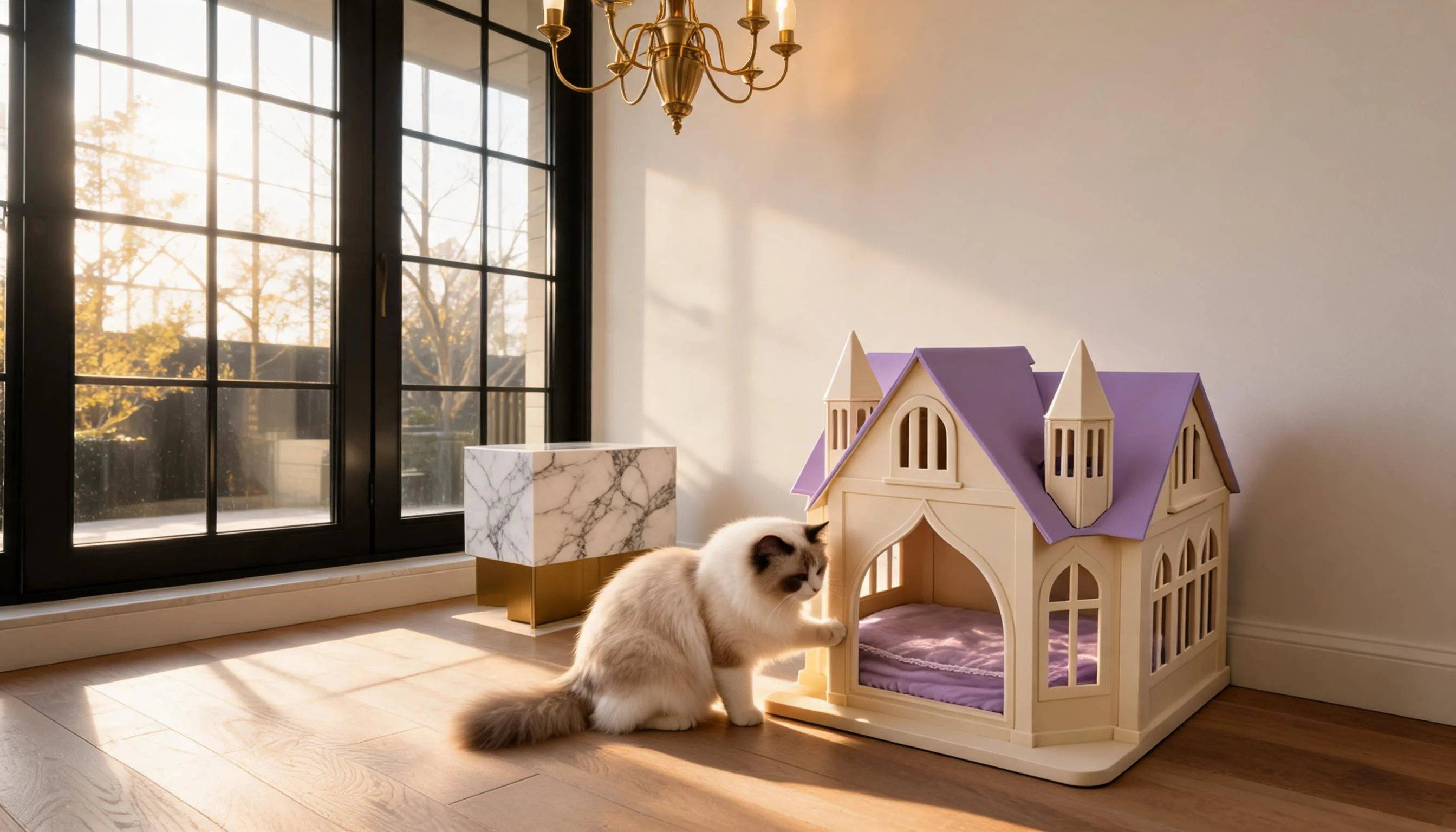 Castle Solid Wood Cat Bed House · GuardLynx