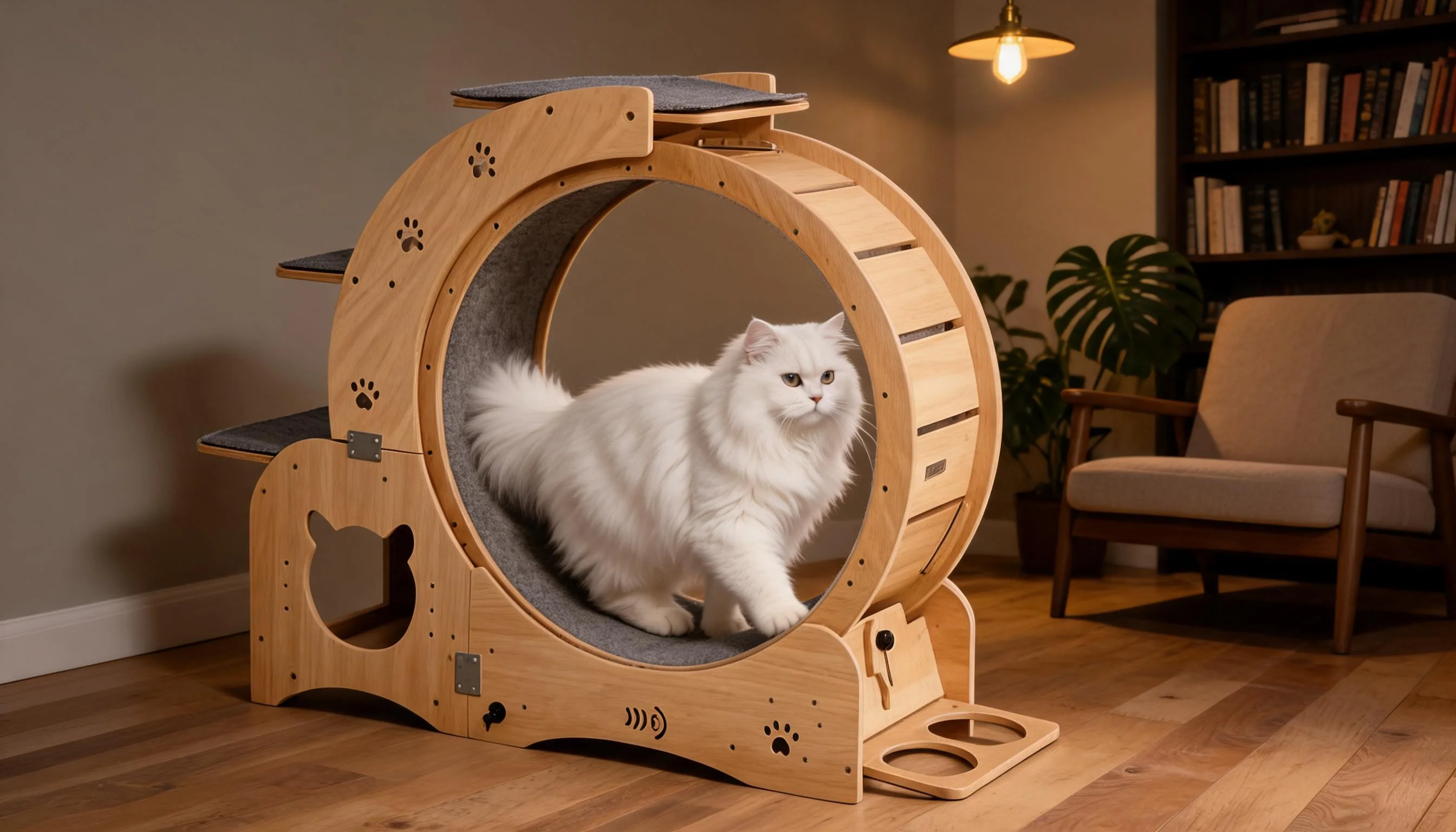 GuardLynx Solid Wood Silent Cat Treadmill · Evening Serenity · GuardLynx