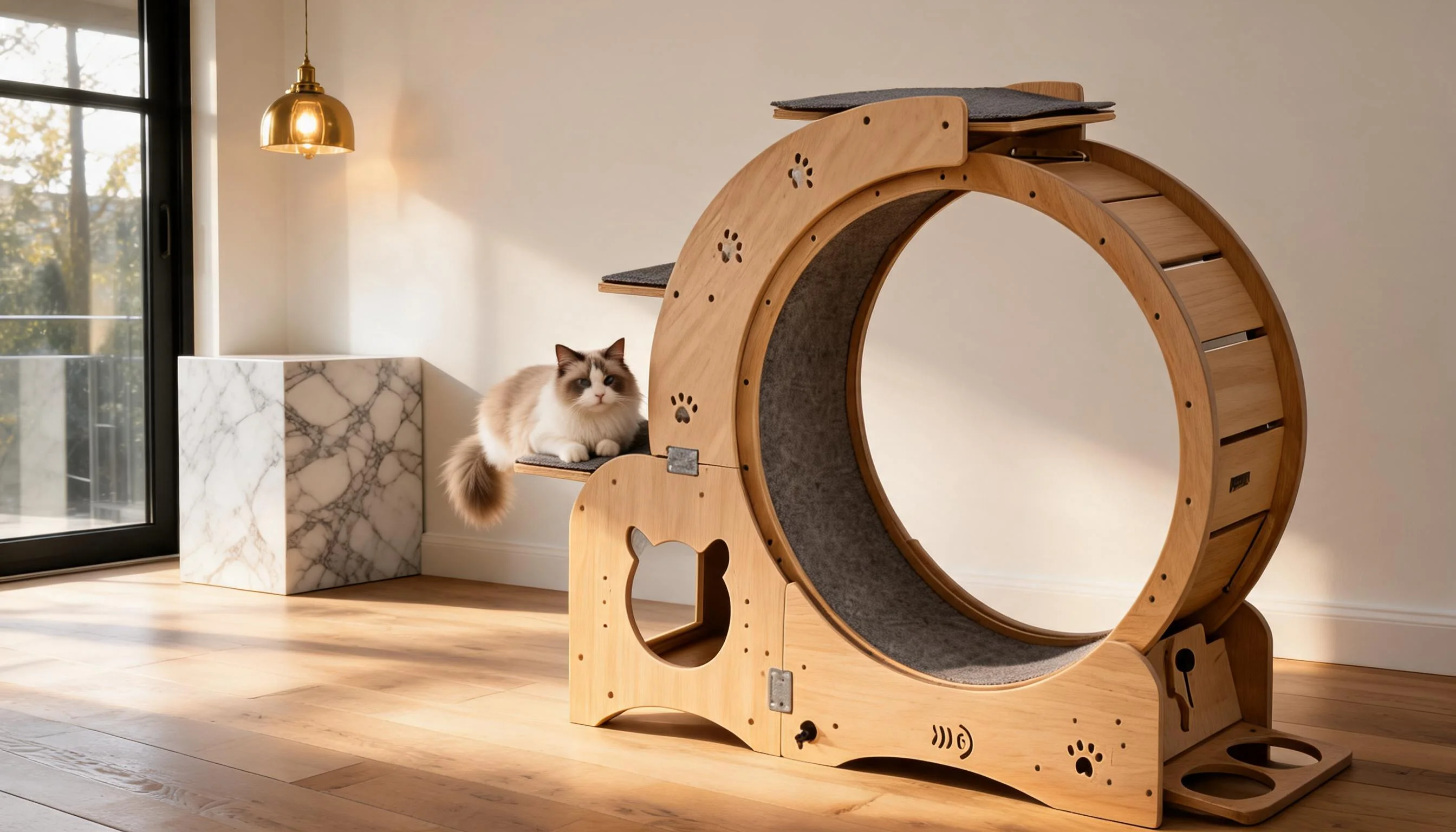 GuardLynx Solid Wood Silent Cat Treadmill · GuardLynx