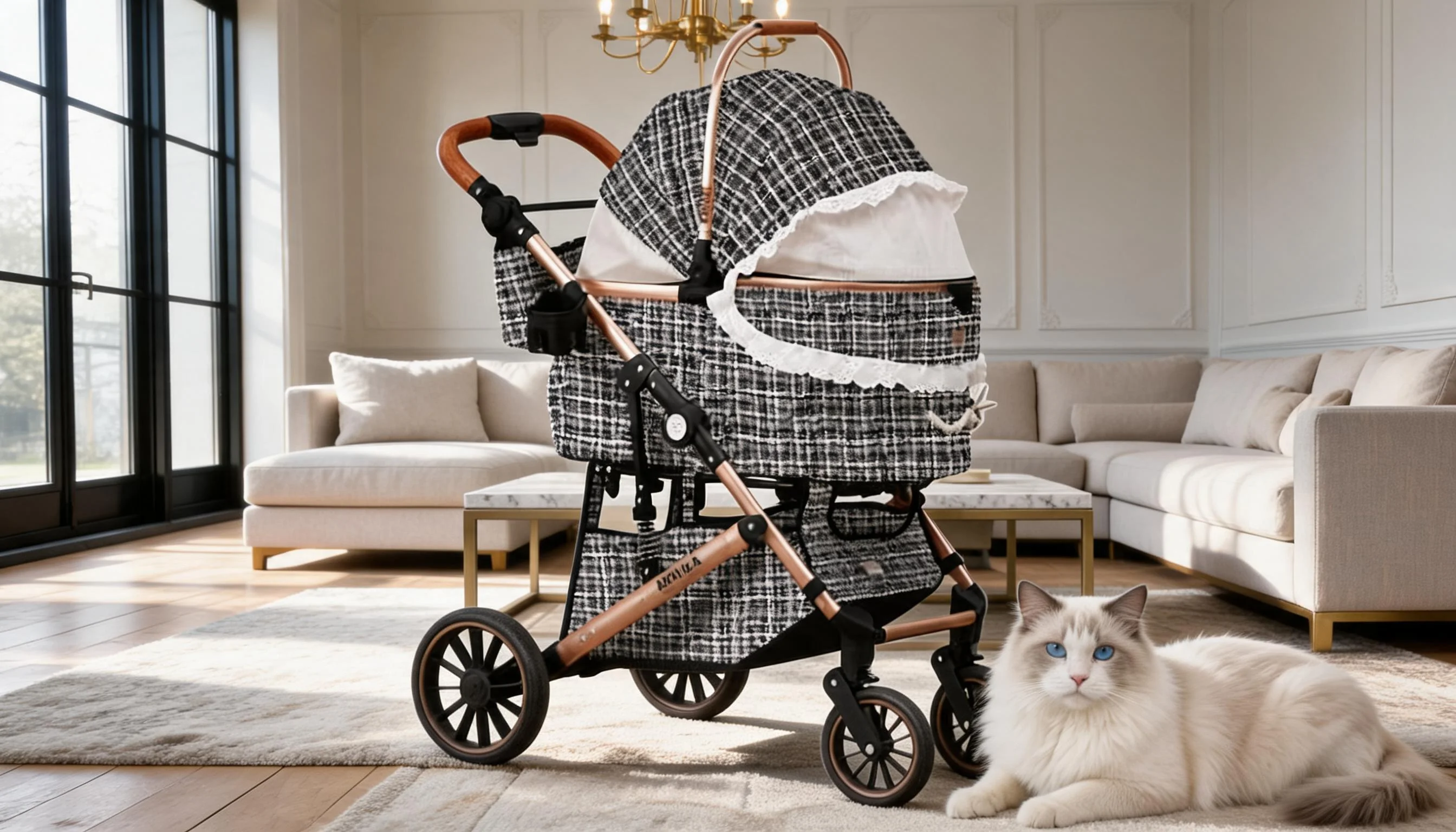 GuardLynx Aluminum Alloy Pet Stroller Rose Gold · Lightweight & Sturdy · GuardLynx