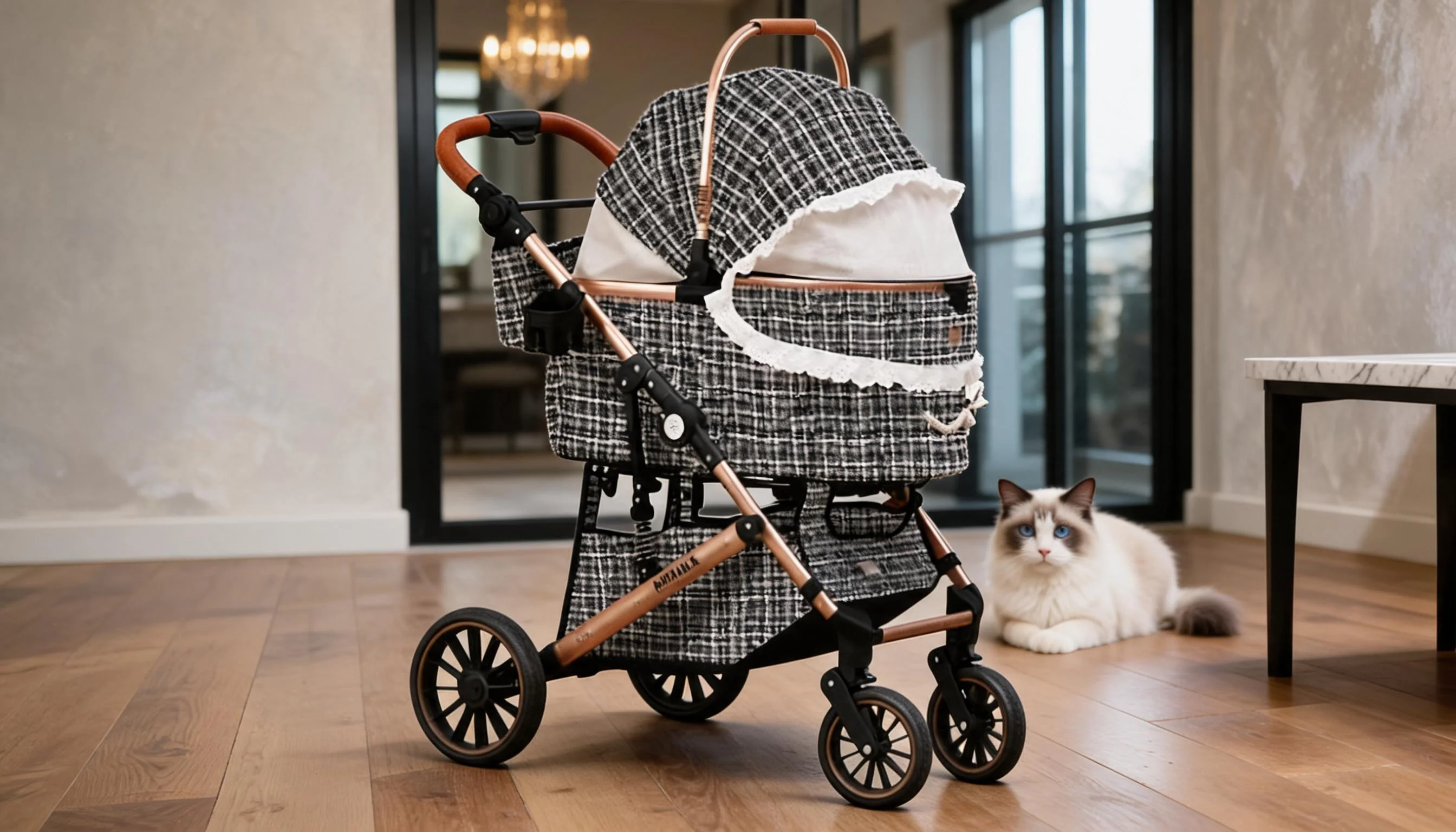 GuardLynx Aluminum Alloy Pet Stroller Rose Gold · Detail image 1 · GuardLynx