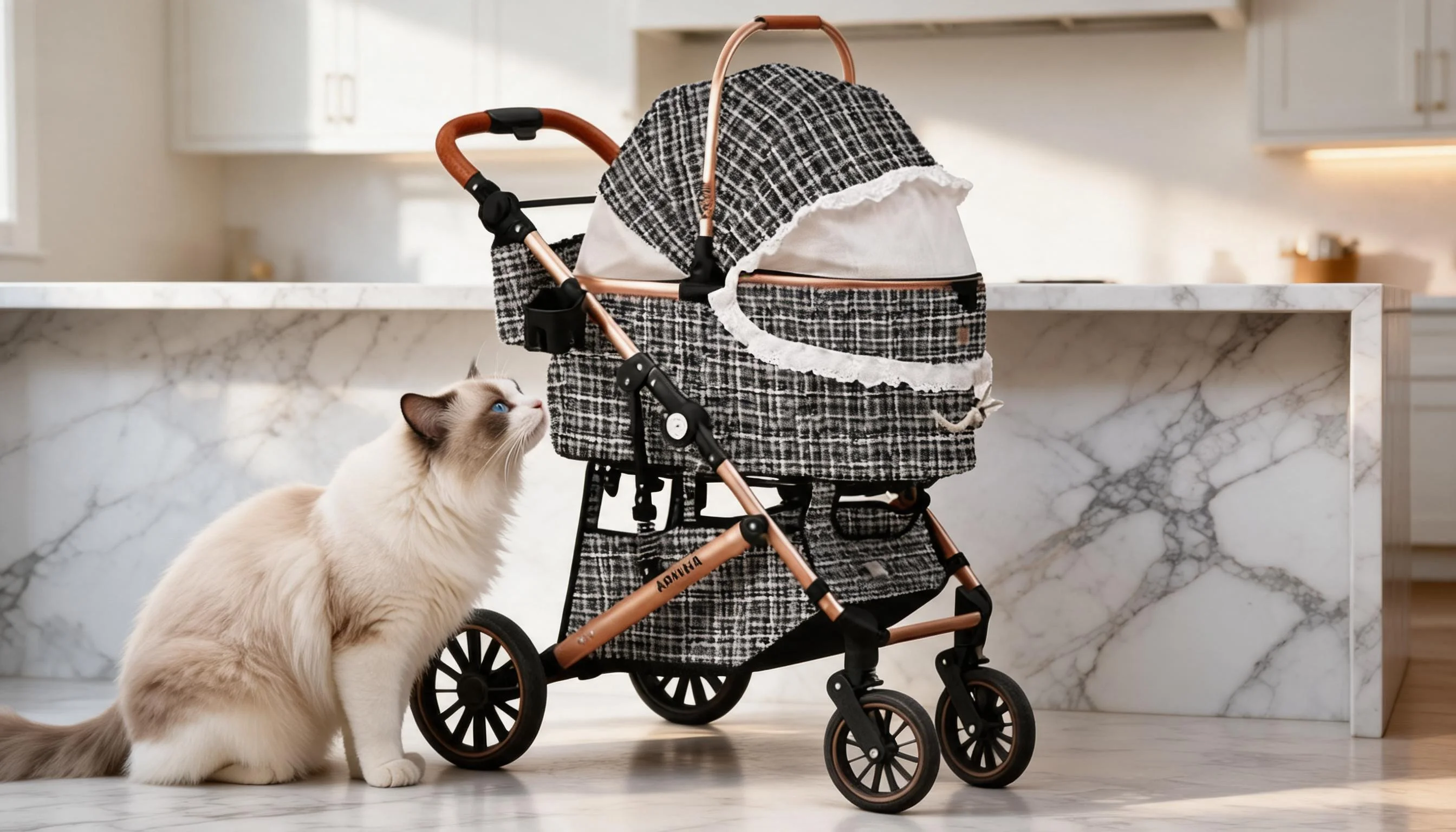 GuardLynx Aluminum Alloy Pet Stroller Rose Gold · Morning Kitchen · GuardLynx
