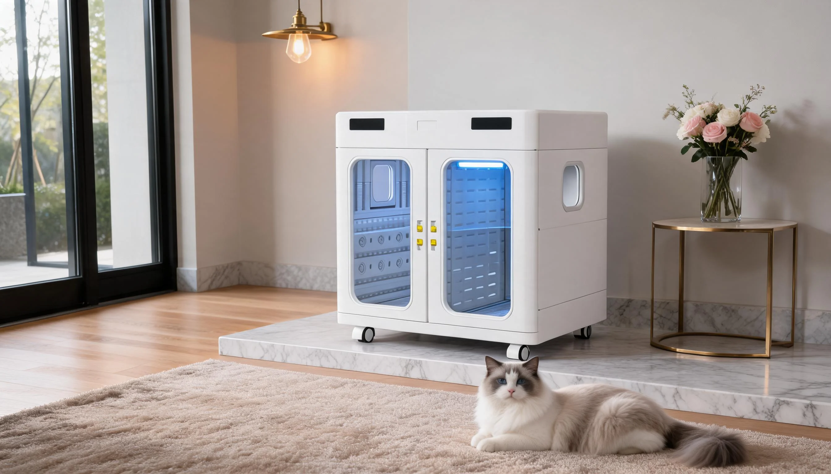 Dual-Door Large Capacity Smart Pet Dryer · UV Sterilization · GuardLynx