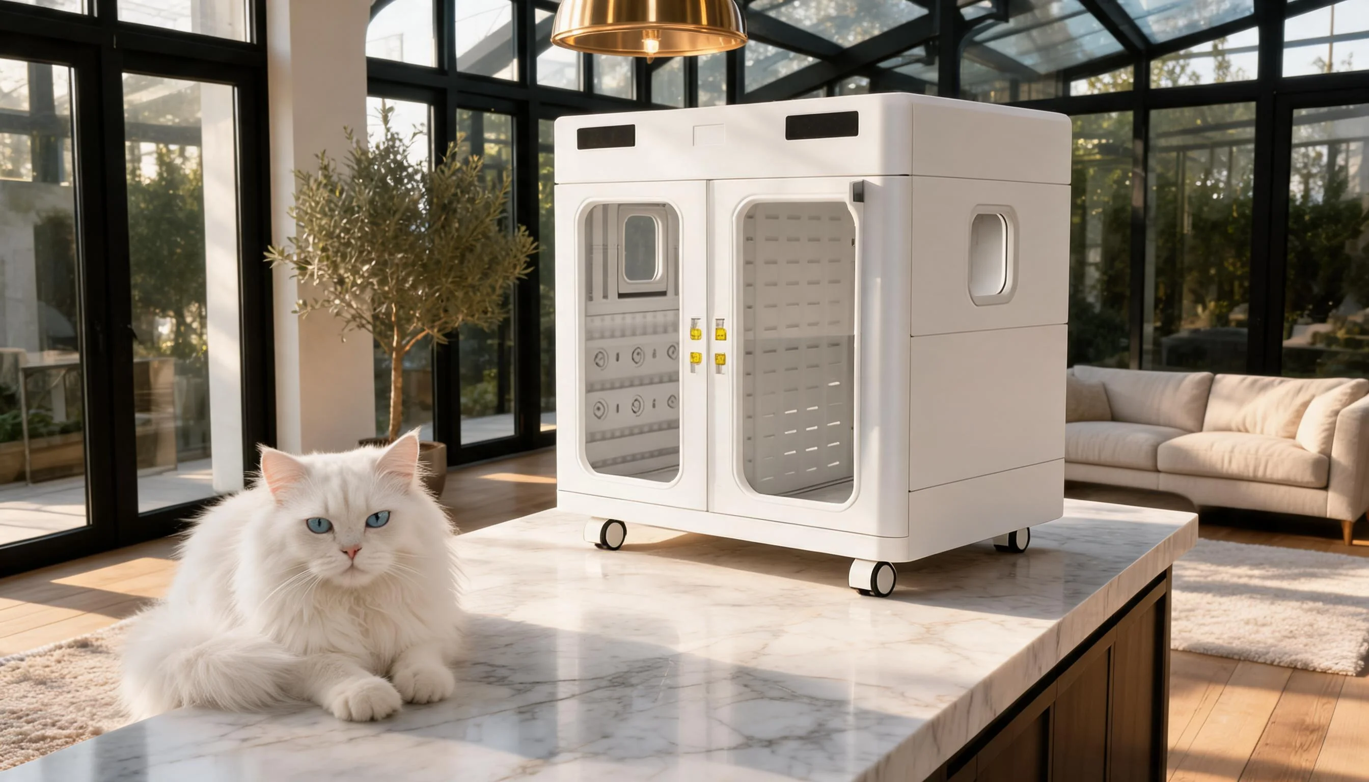 Dual-Door Large Capacity Smart Pet Dryer · Cloud White · GuardLynx