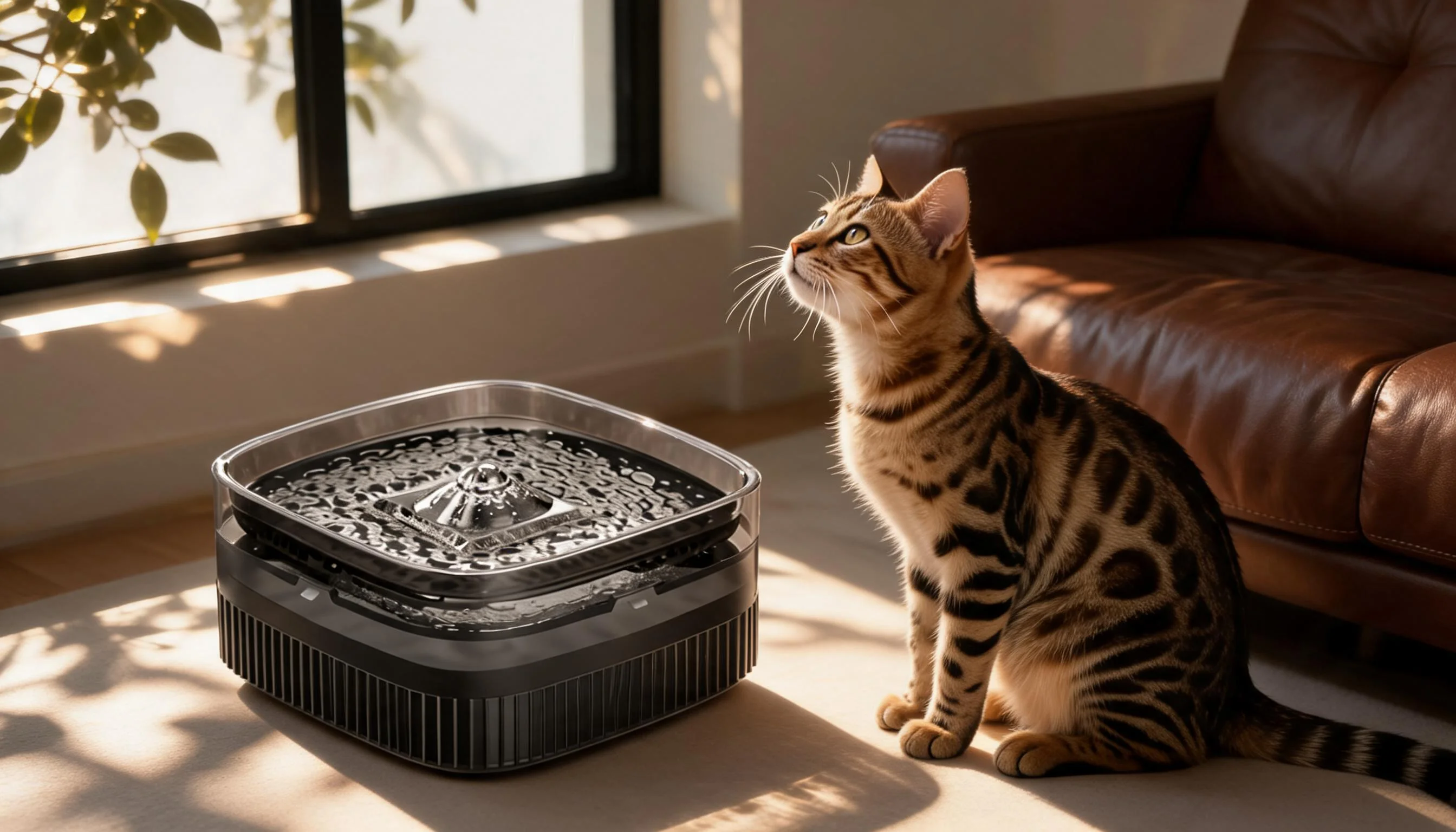 GuardLynx Smart Pet Fountain · Afternoon Lounge · GuardLynx
