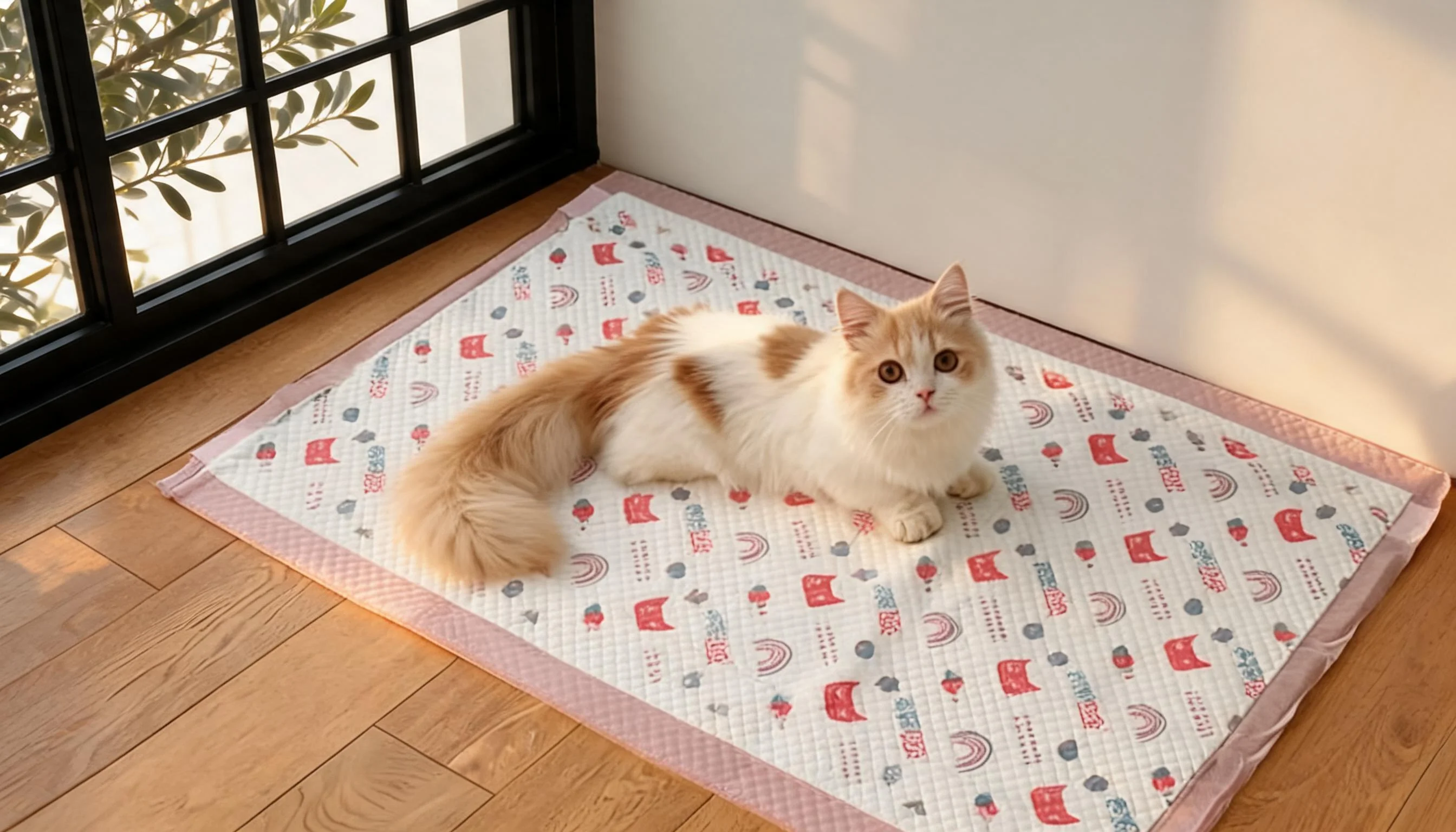 Thick Adhesive Pet Pads, 100 Count · Morning Living Room Sunlight · GuardLynx