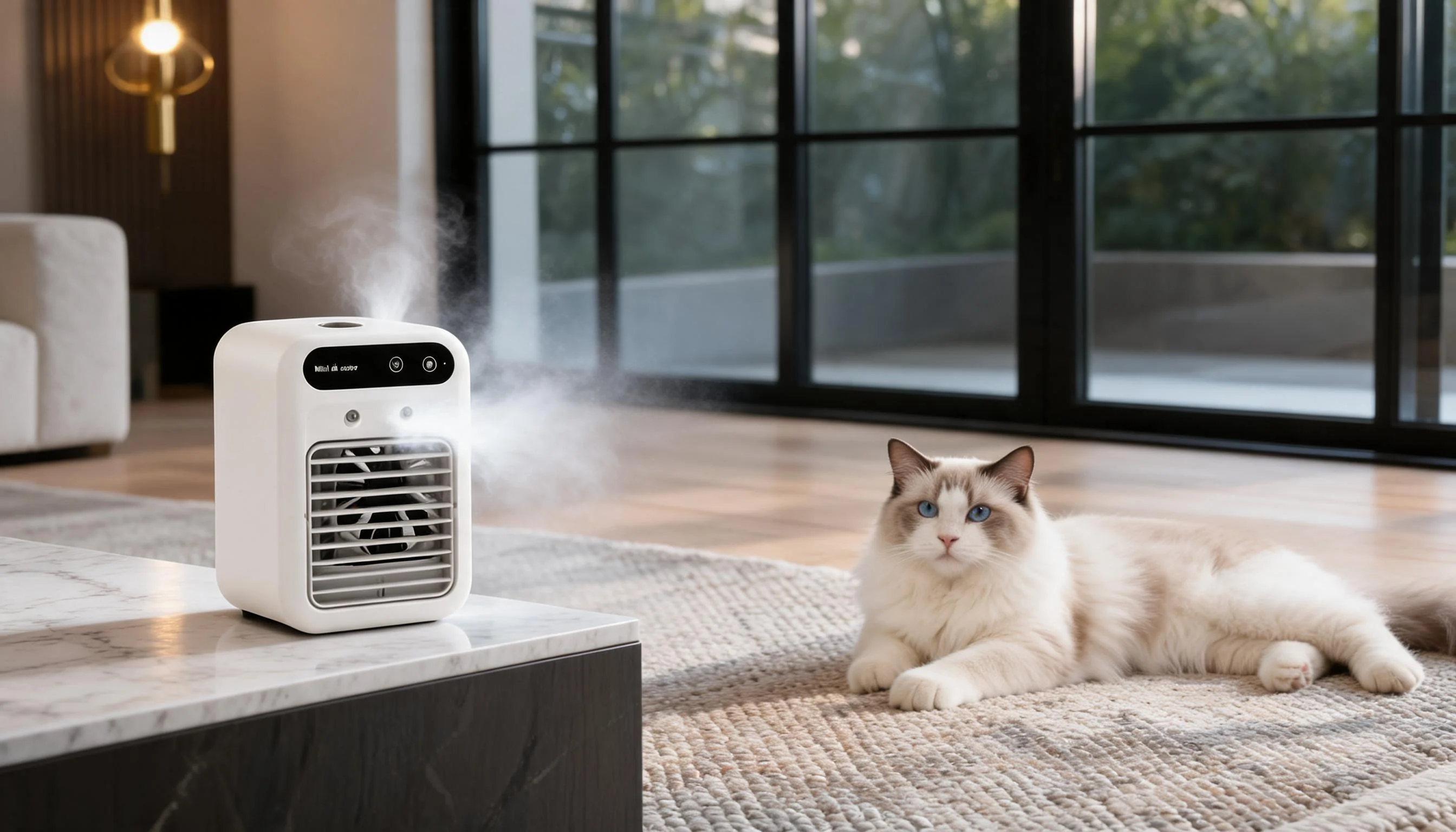 Mini Pet Air Cooler · Humidifying & Cooling · GuardLynx