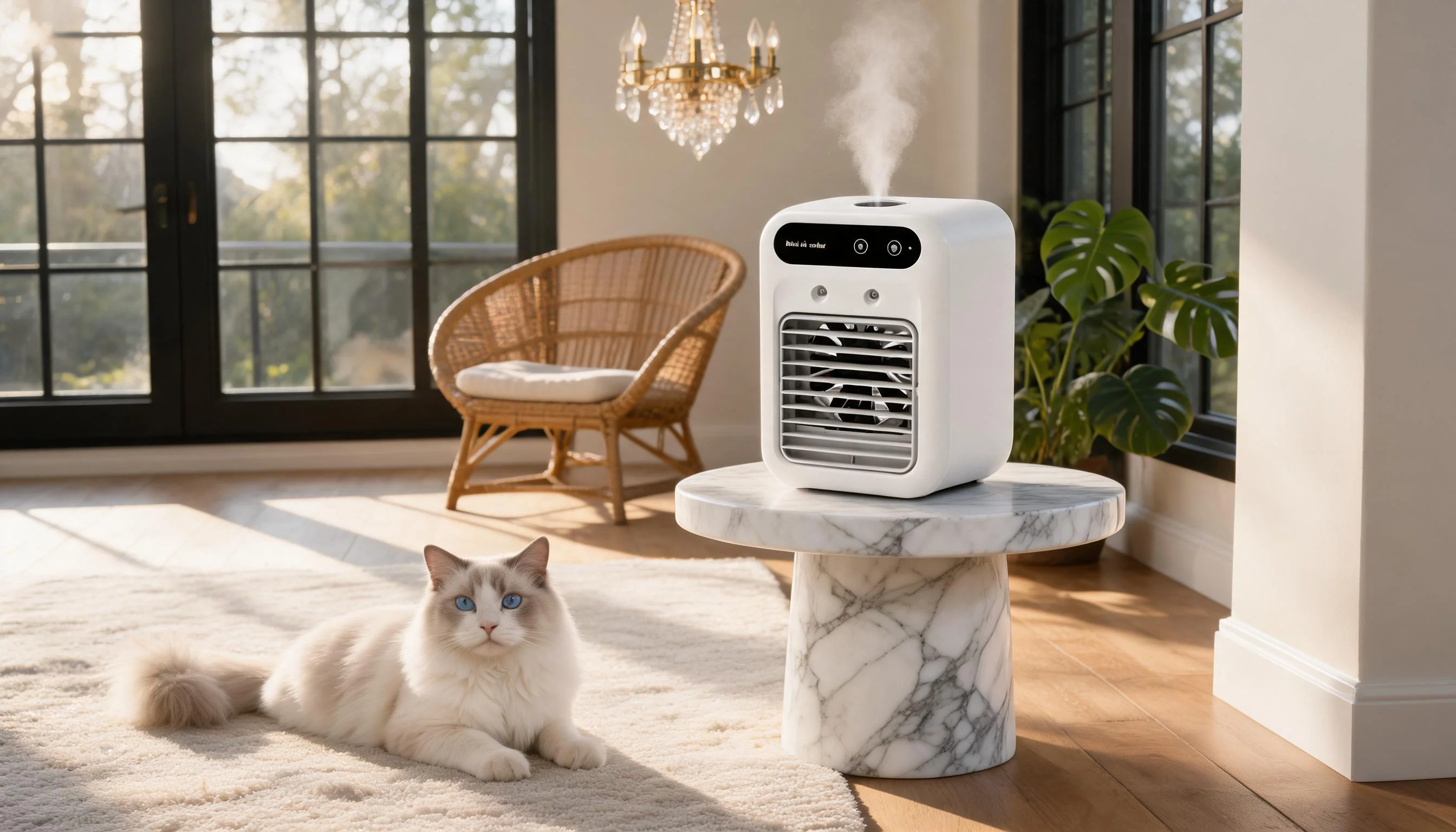 Mini Pet Air Cooler · Soft White · GuardLynx