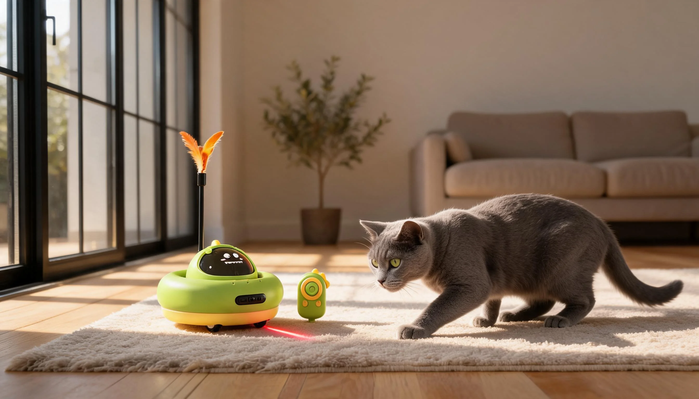 Remote Control Interactive Cat Toy · Spring Green · GuardLynx