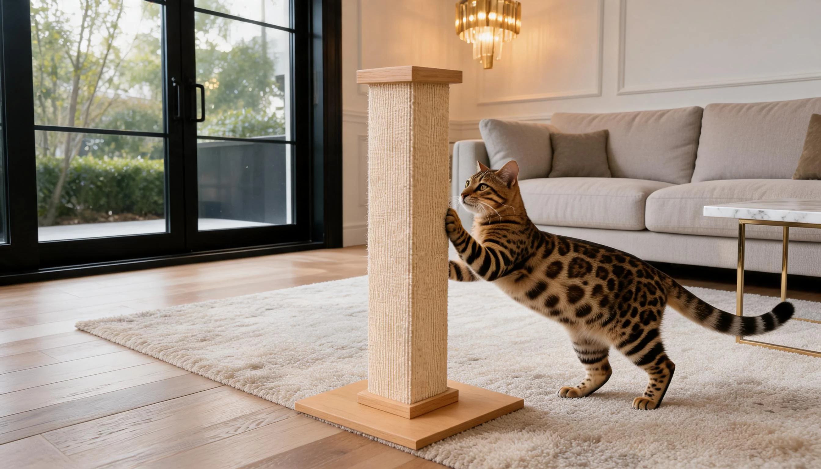 Premium Natural Sisal Woven Cat Scratching Post · Natural Sisal Material · GuardLynx