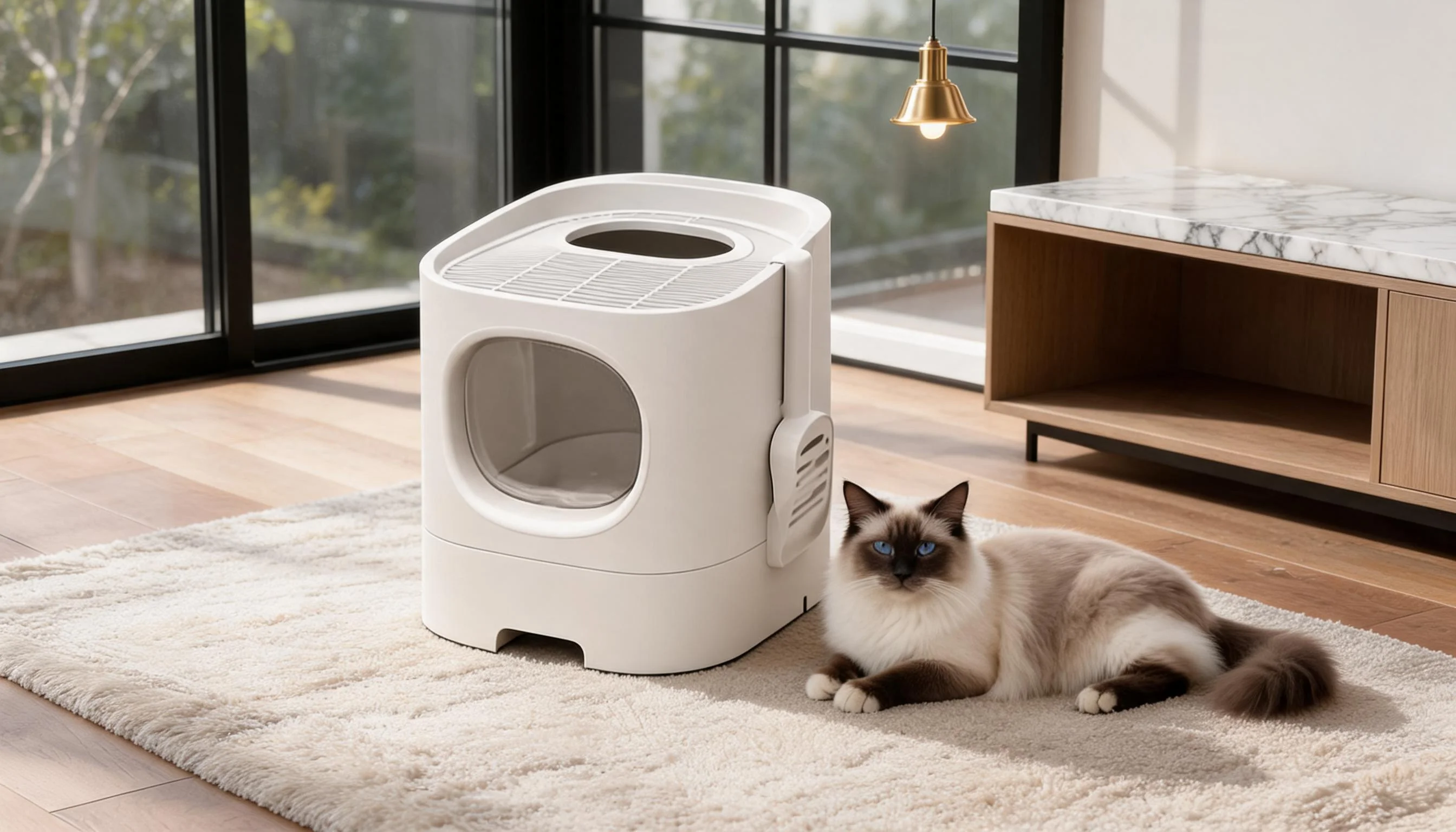 Drawer Enclosed Cat Litter Box · Rounded Design · GuardLynx