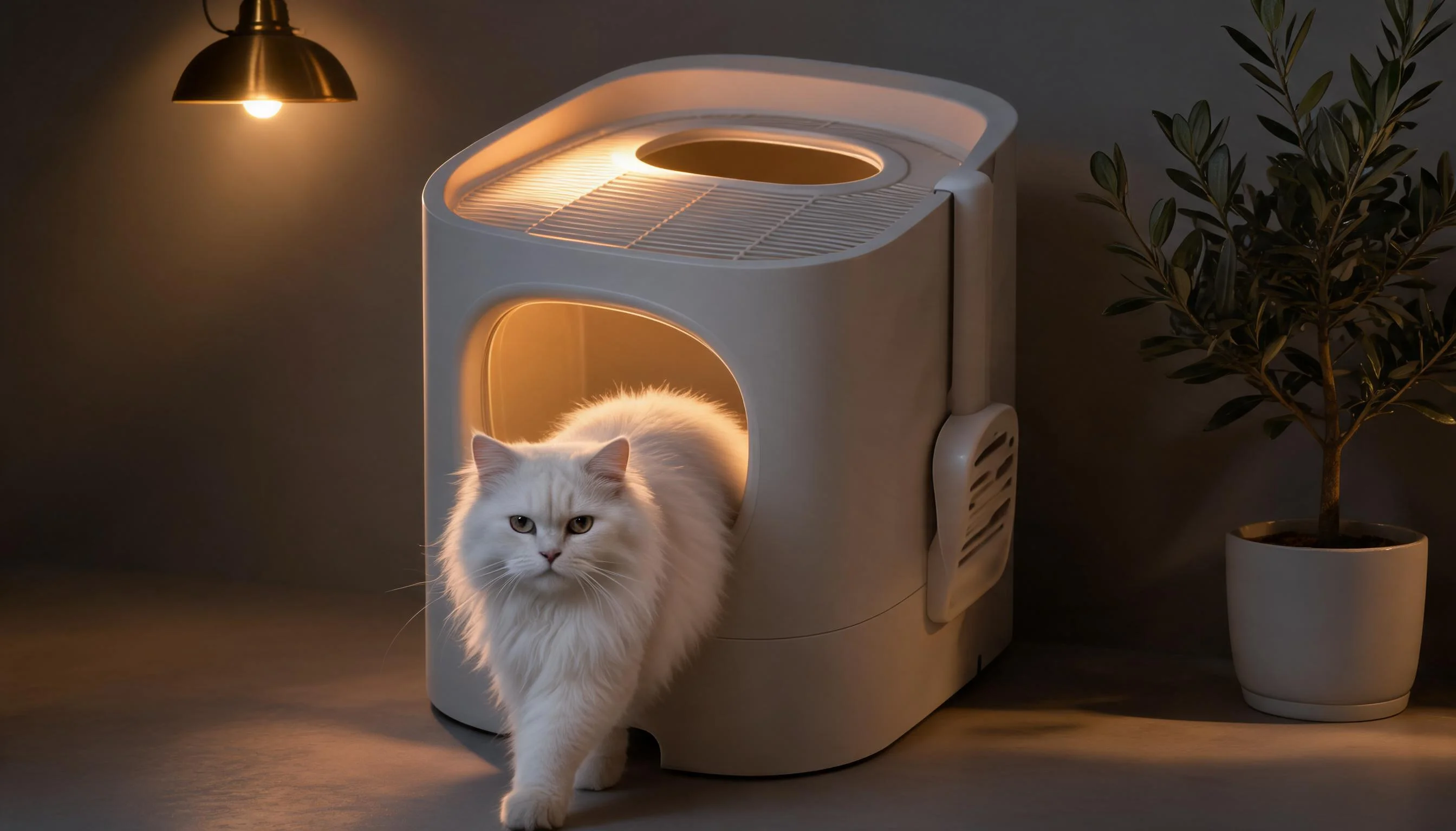 Drawer Enclosed Cat Litter Box · Quiet Night Exit · GuardLynx