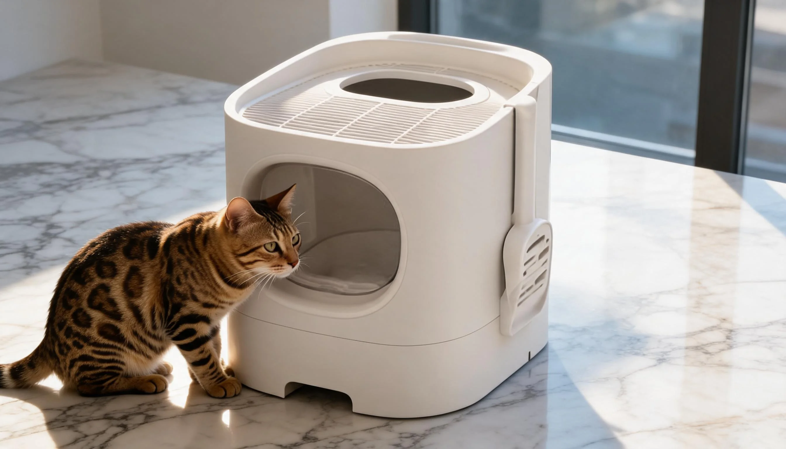 Drawer Enclosed Cat Litter Box · Afternoon Curiosity · GuardLynx