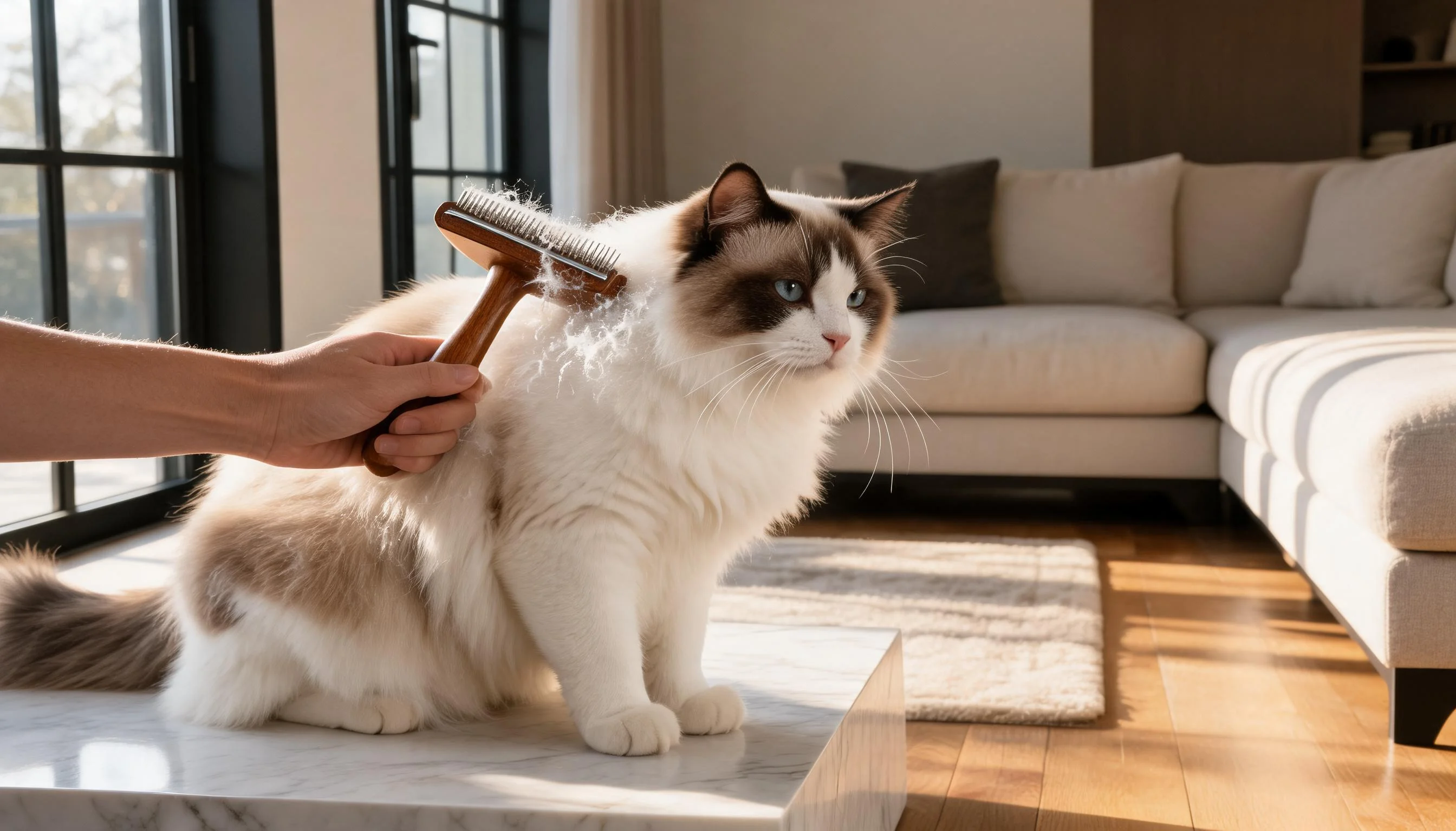Wooden Handle Stainless Steel Pet Brush · Effective Loose Hair Removal · GuardLynx
