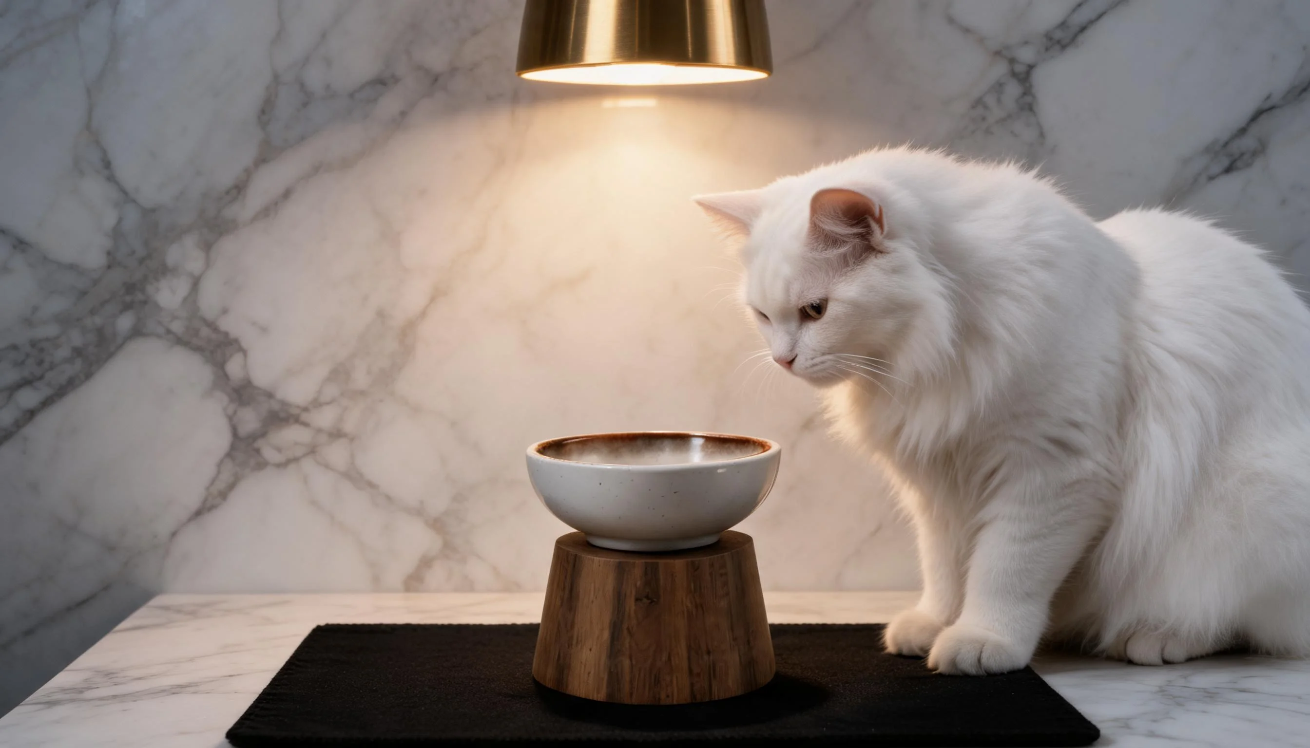 Neck-Protective Ceramic Bowl with Solid Wood Stand · Cozy Evening Dining · GuardLynx