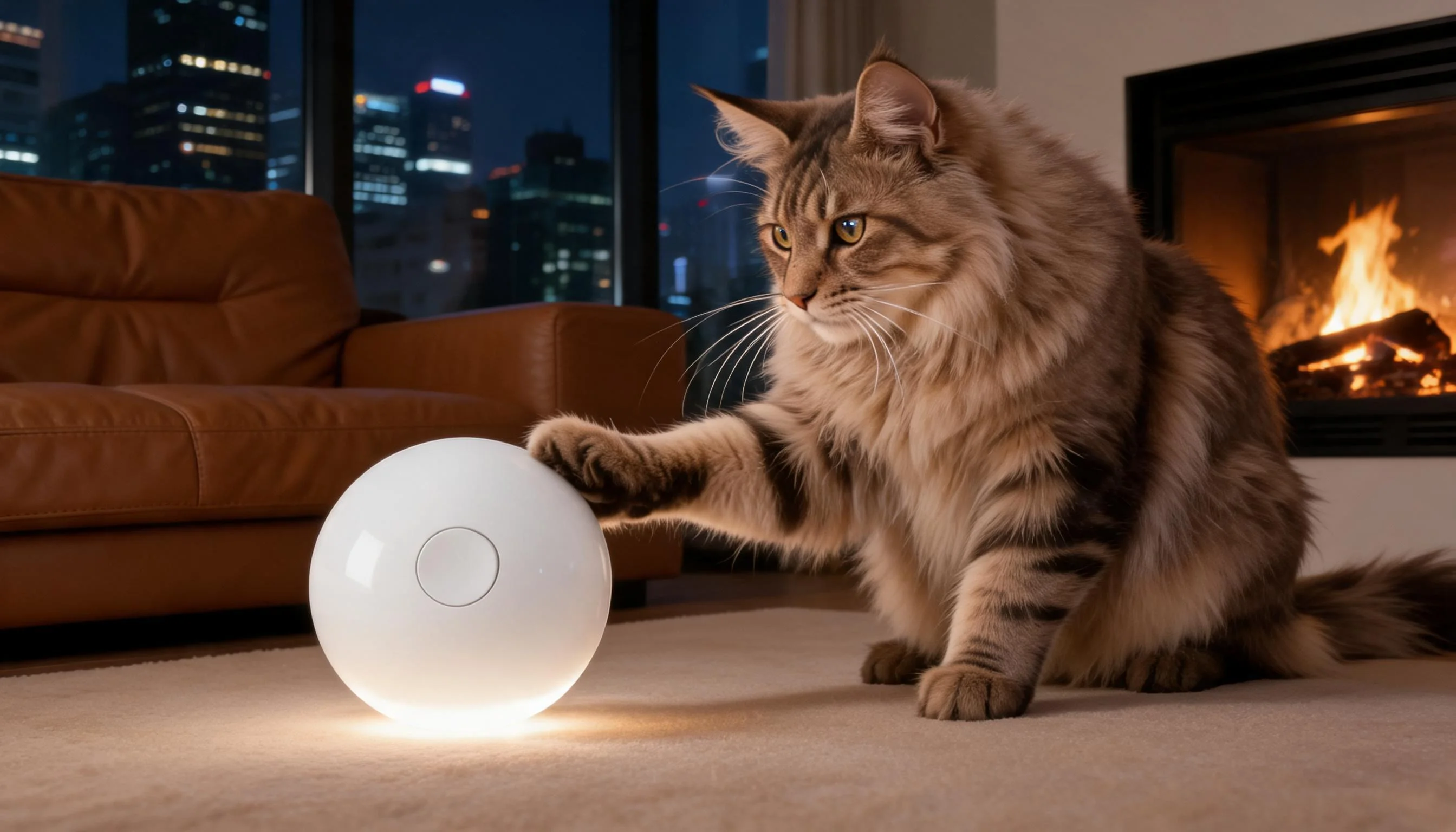 GuardLynx Smart Interactive Pet Ball · Nighttime Companionship · GuardLynx