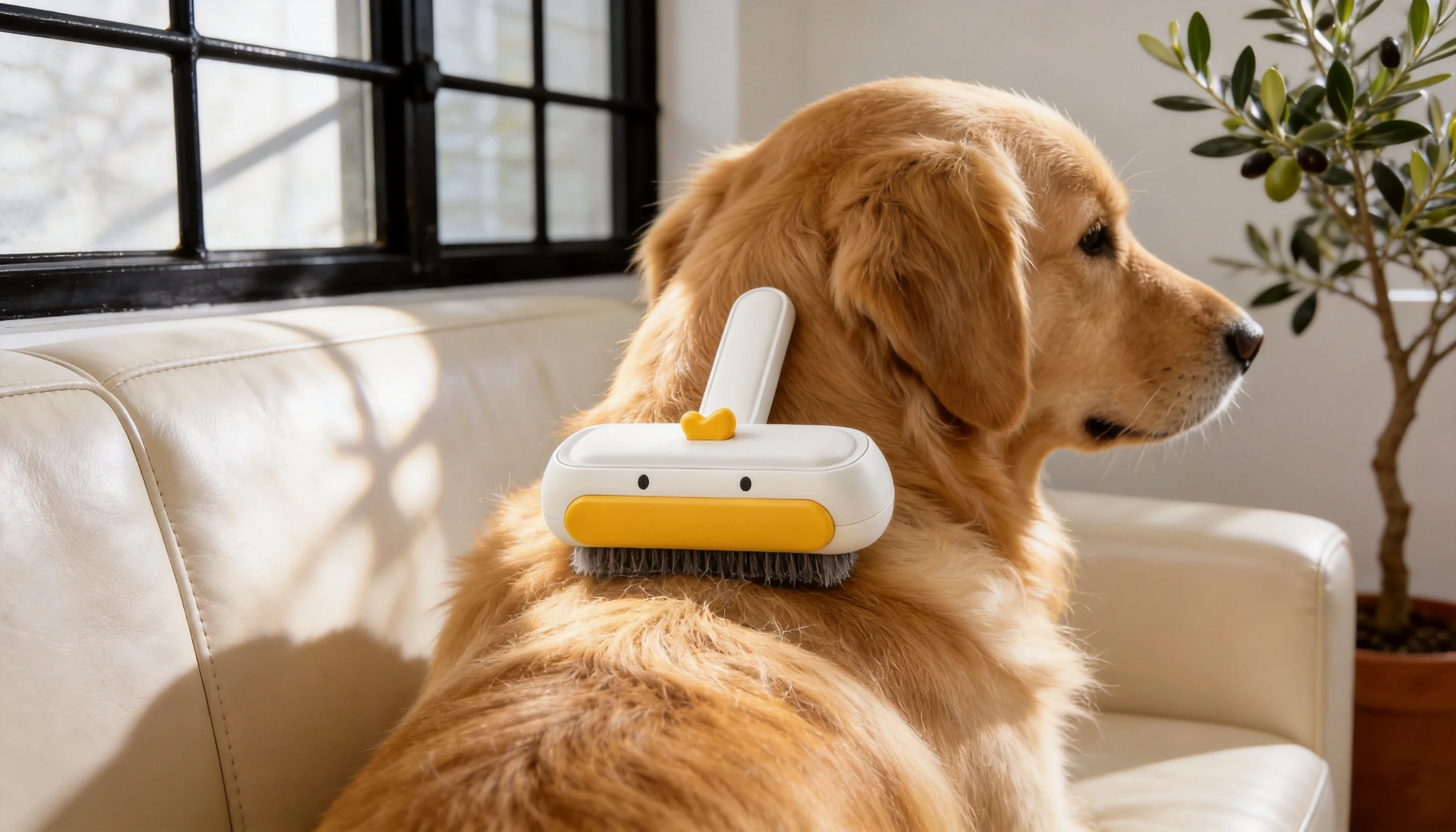 Fur Off Lint Remover Dog Grooming Brush · Living Room Sunlight Grooming · GuardHound DOG