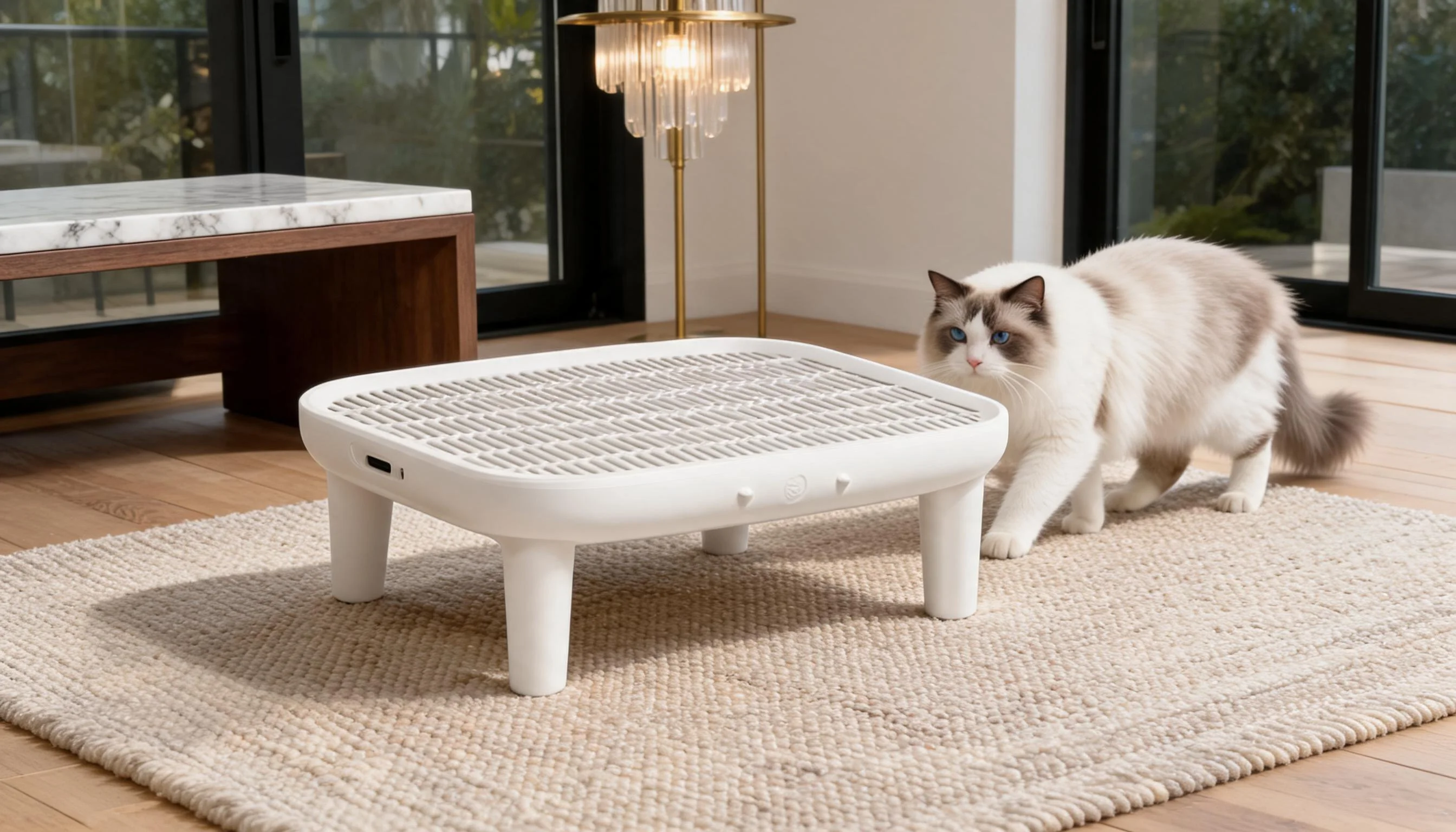 GuardLynx Premium Litter Control Mat · Minimalist White Finish · GuardLynx
