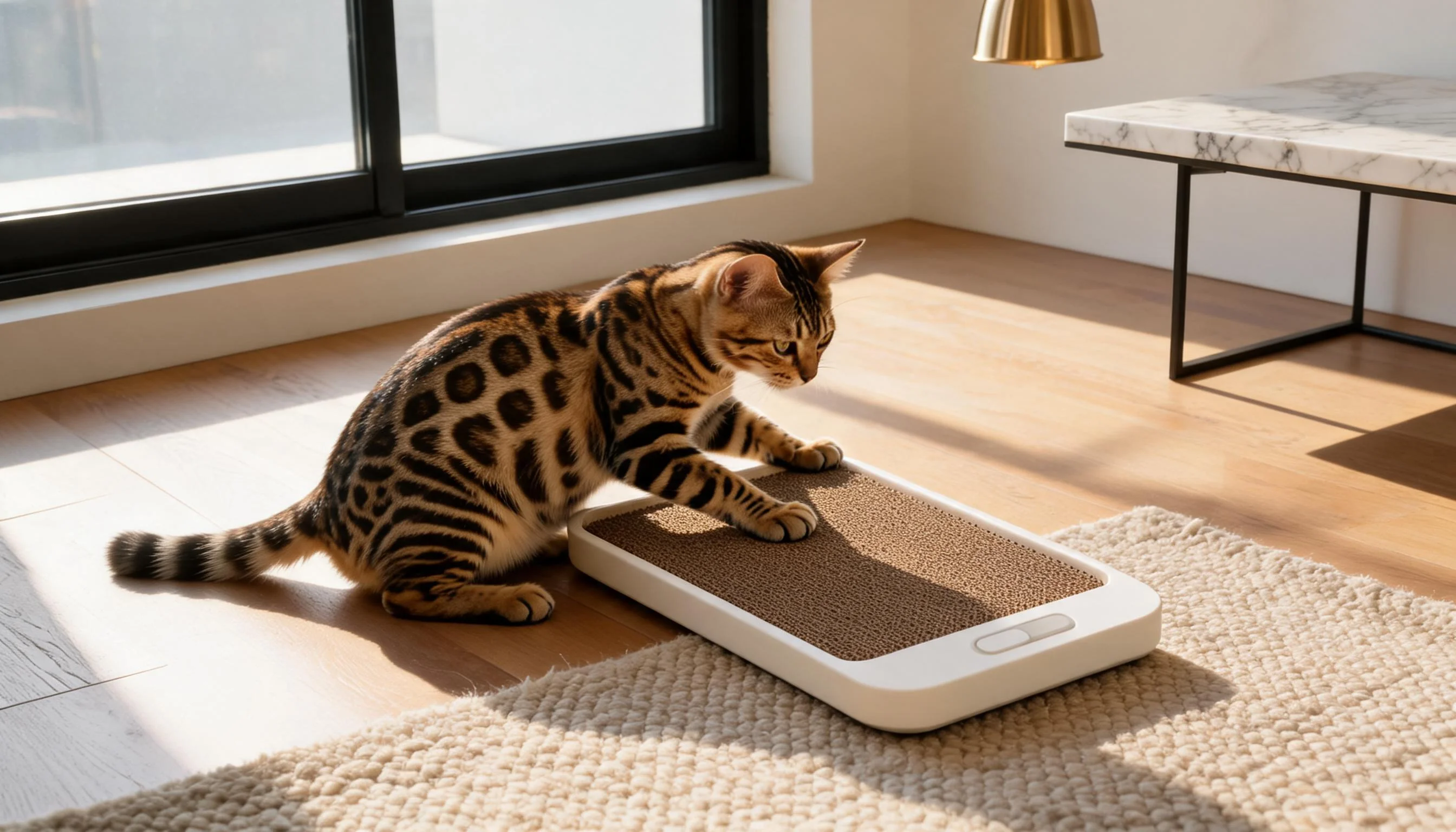 Cat Scratcher & Weight Scale 2-in-1 · Scratch & Weigh in One · GuardLynx