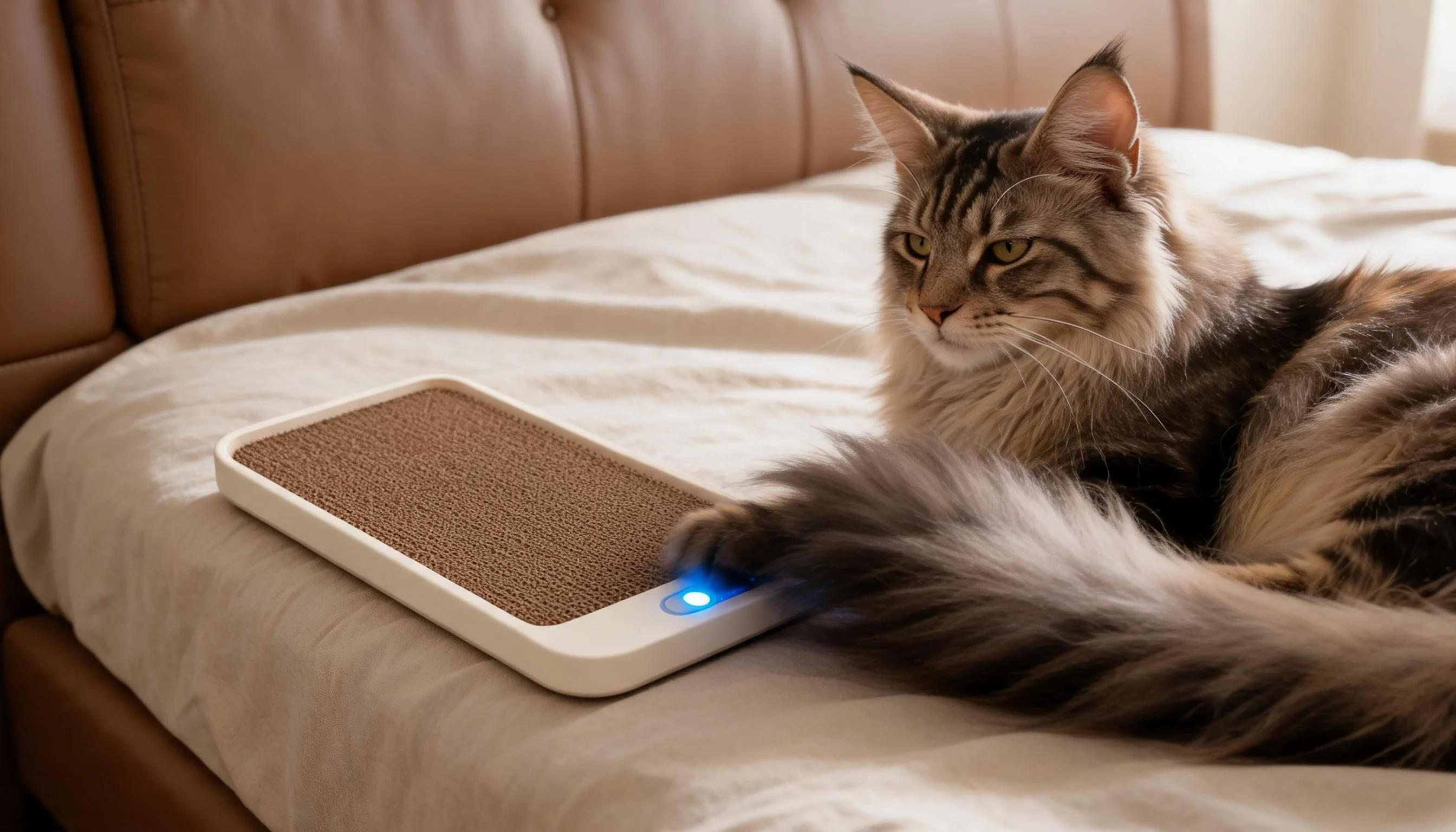 Cat Scratcher & Weight Scale 2-in-1 · Morning Bedroom · GuardLynx