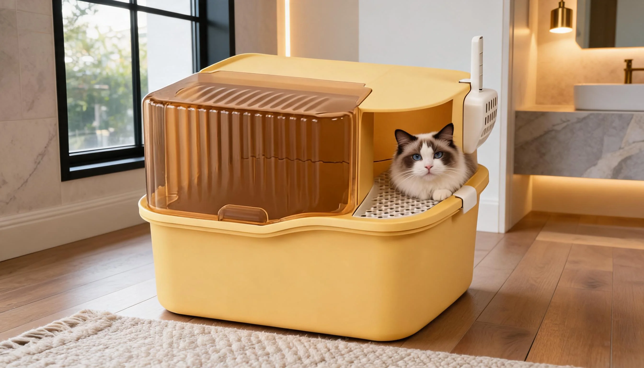 GuardLynx Corridor Cat Litter Box · Semi-Enclosed Privacy · GuardLynx
