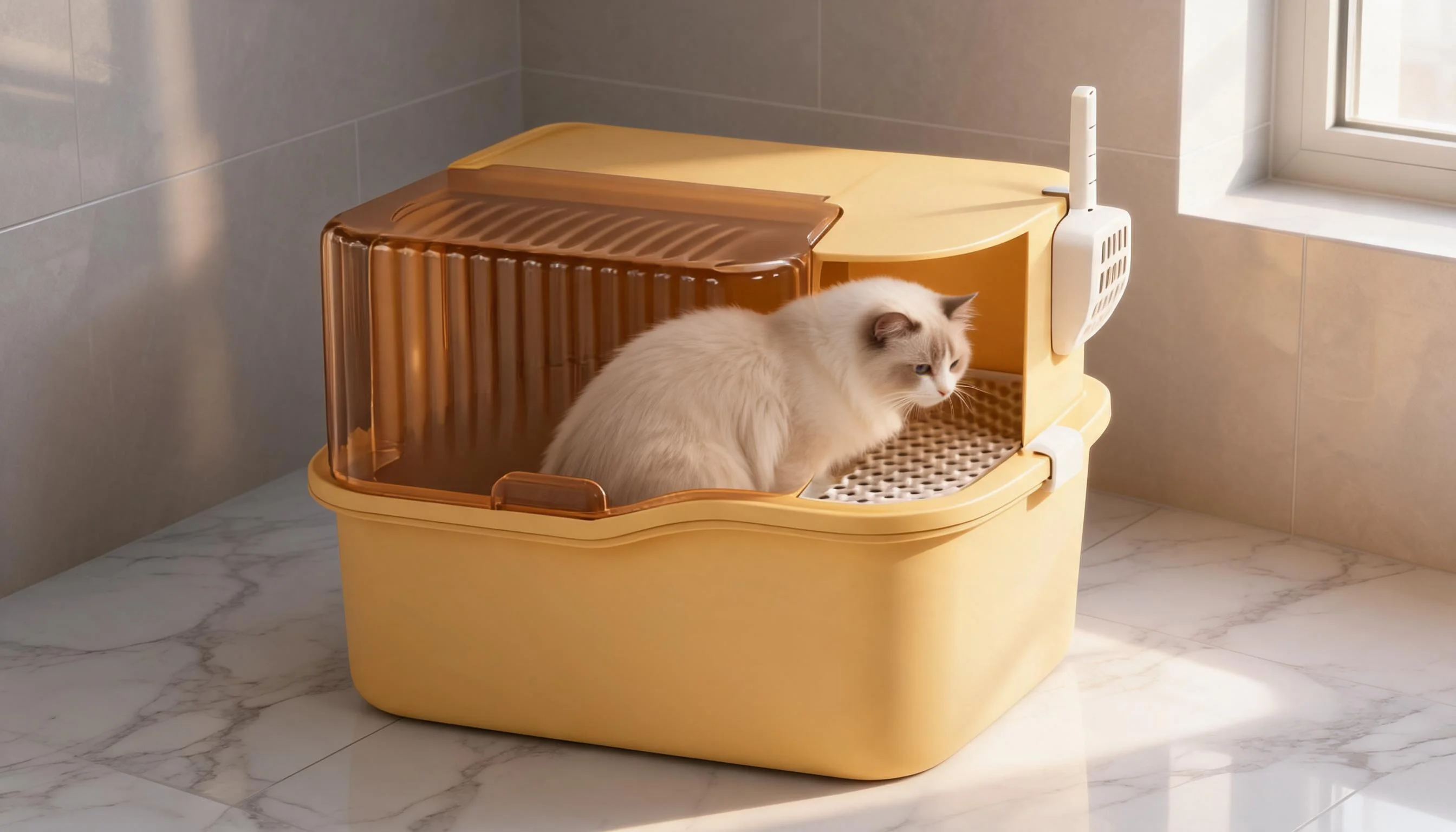GuardLynx Corridor Cat Litter Box · Morning Sunshine · GuardLynx