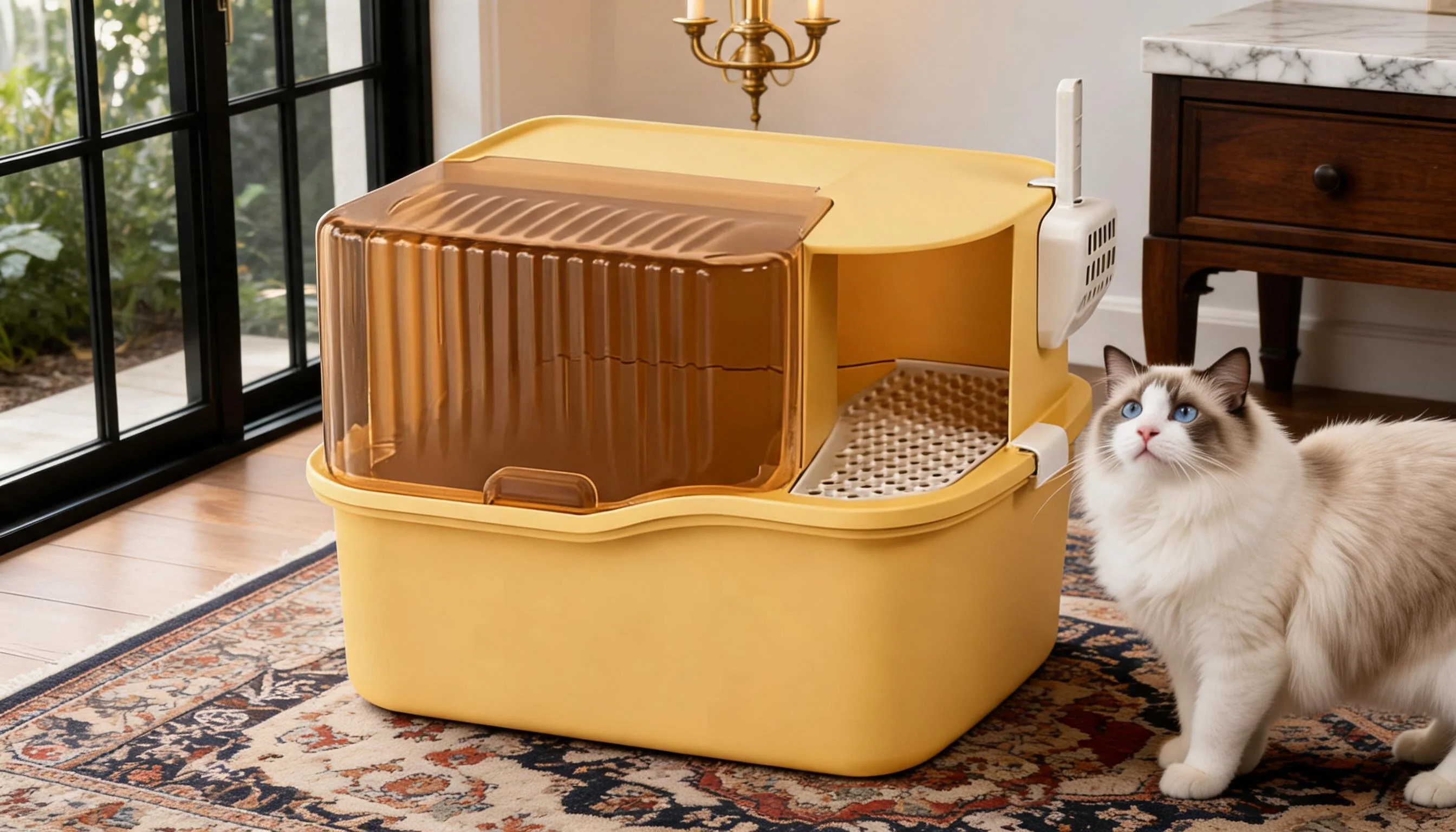 GuardLynx Corridor Cat Litter Box · Transparent Top Lid · GuardLynx