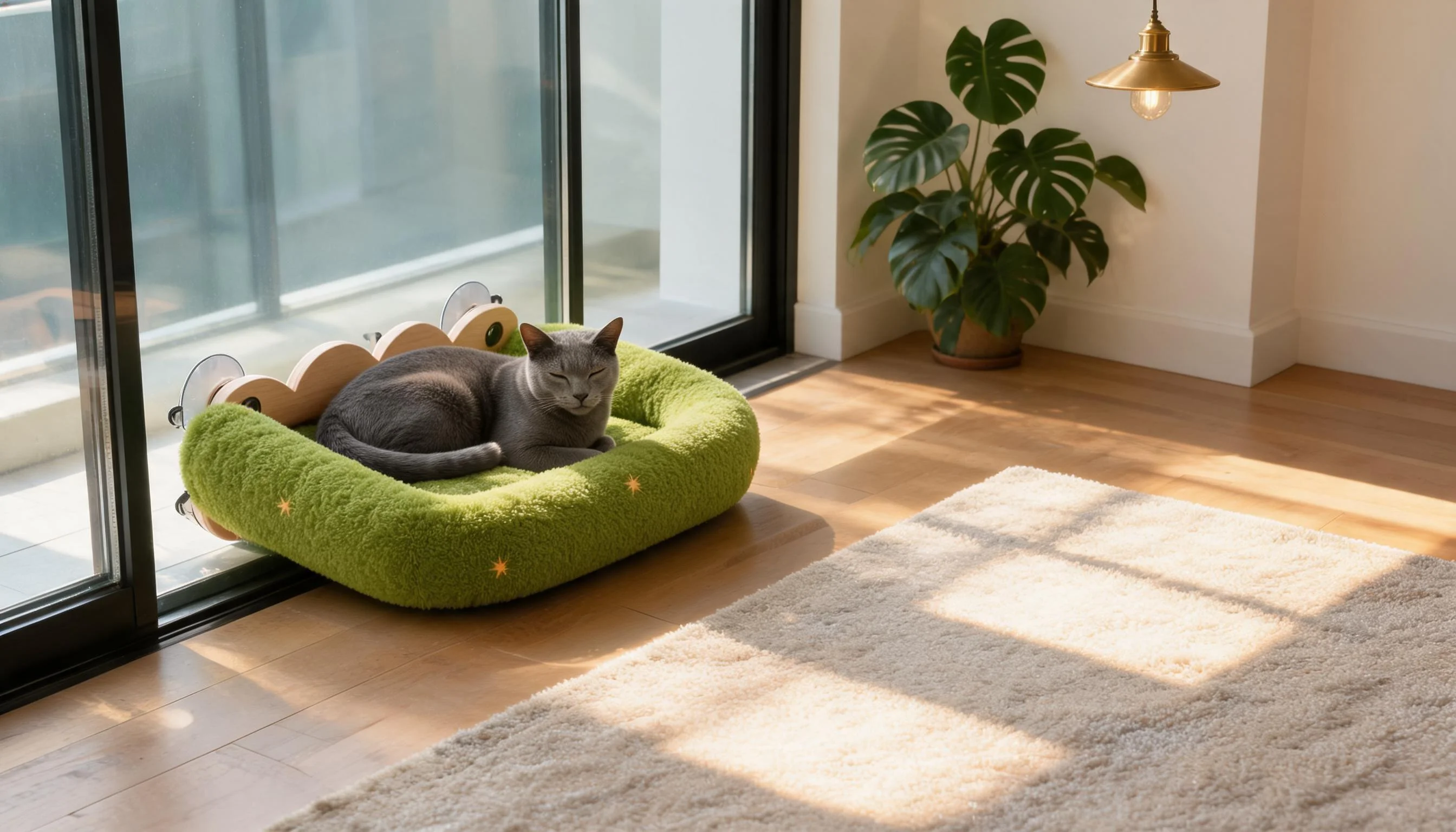 Suction Cup Wall-Mounted Cat Bed · Meadow Dew · GuardLynx