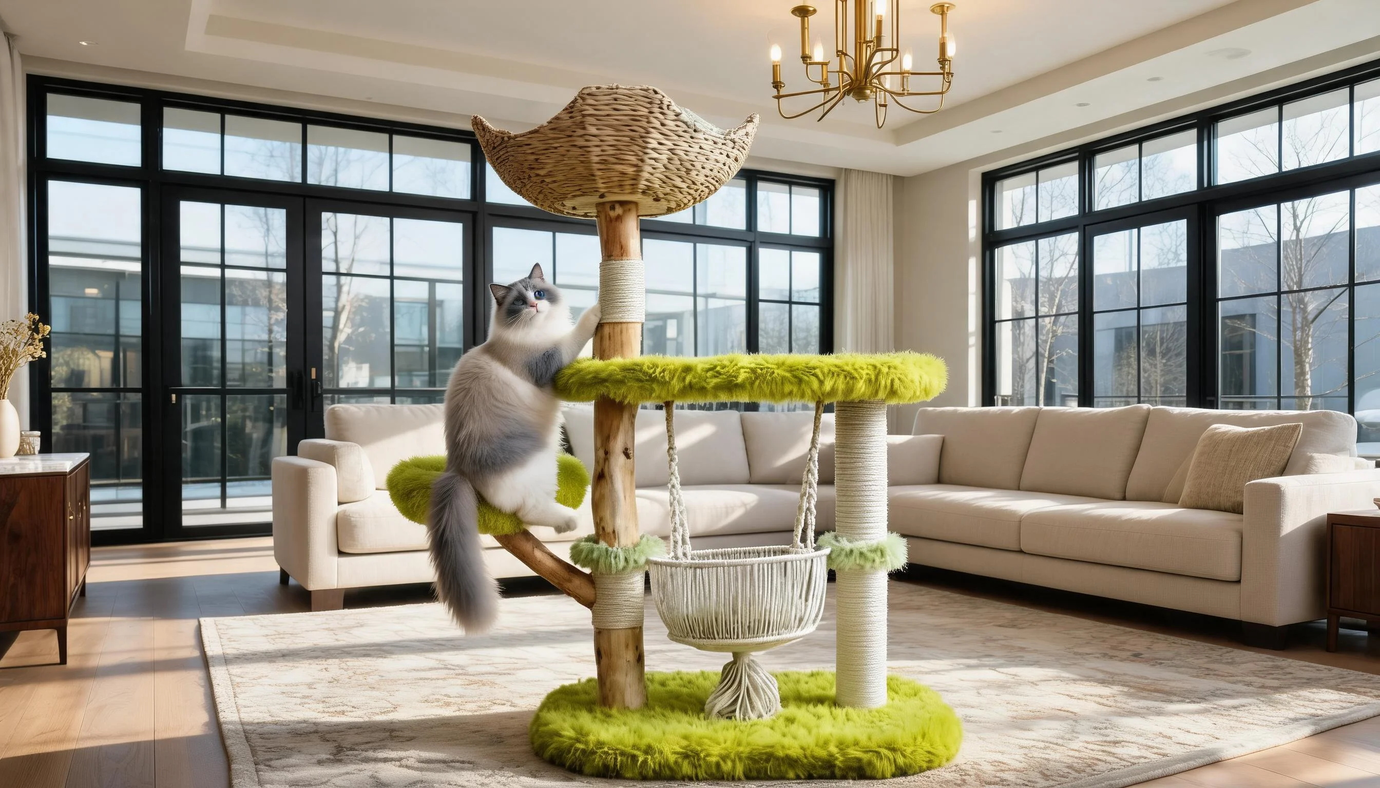 Fruitwood Hammock Cat Tree · Multi-level Design · GuardLynx
