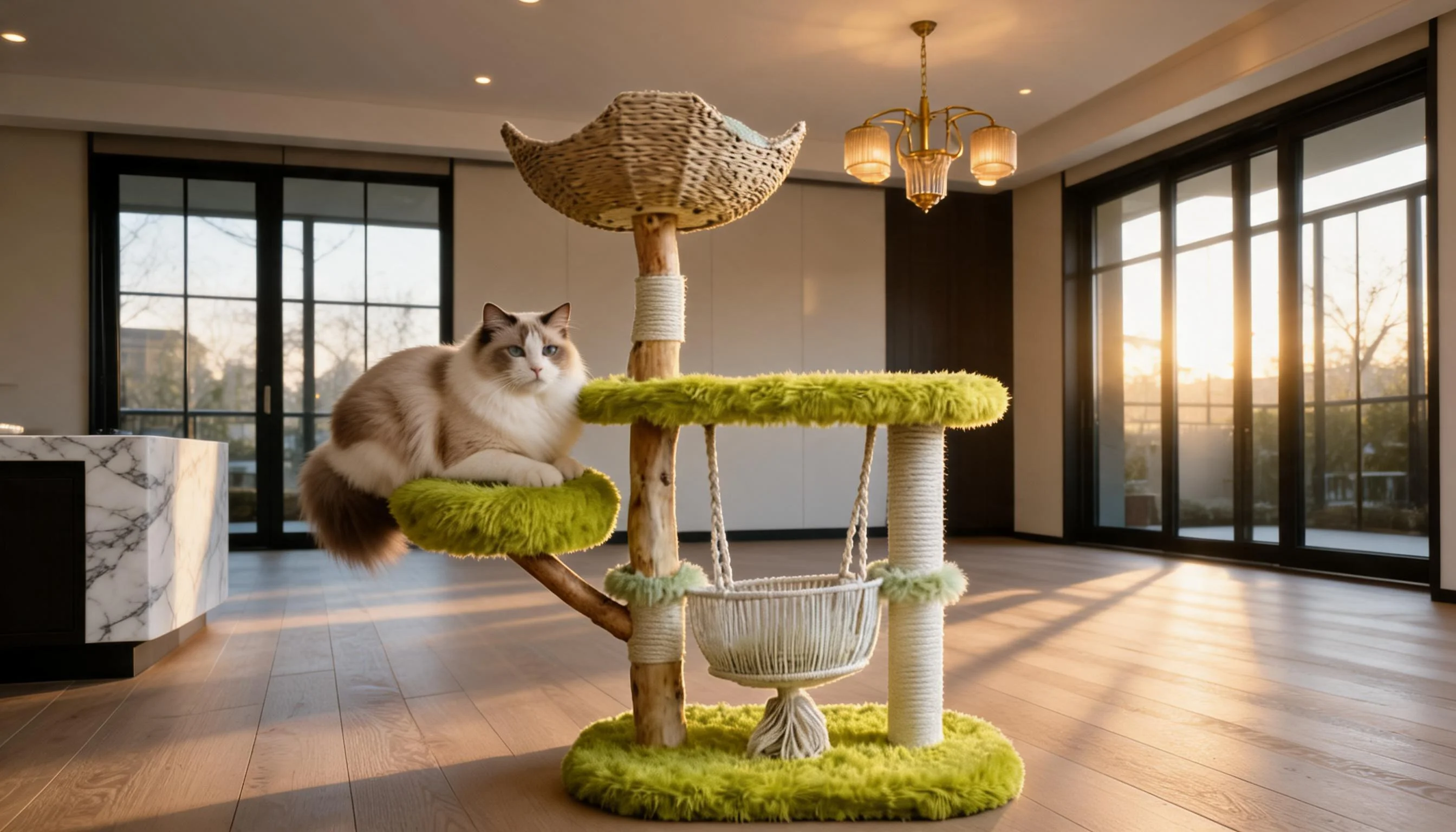Fruitwood Hammock Cat Tree · GuardLynx