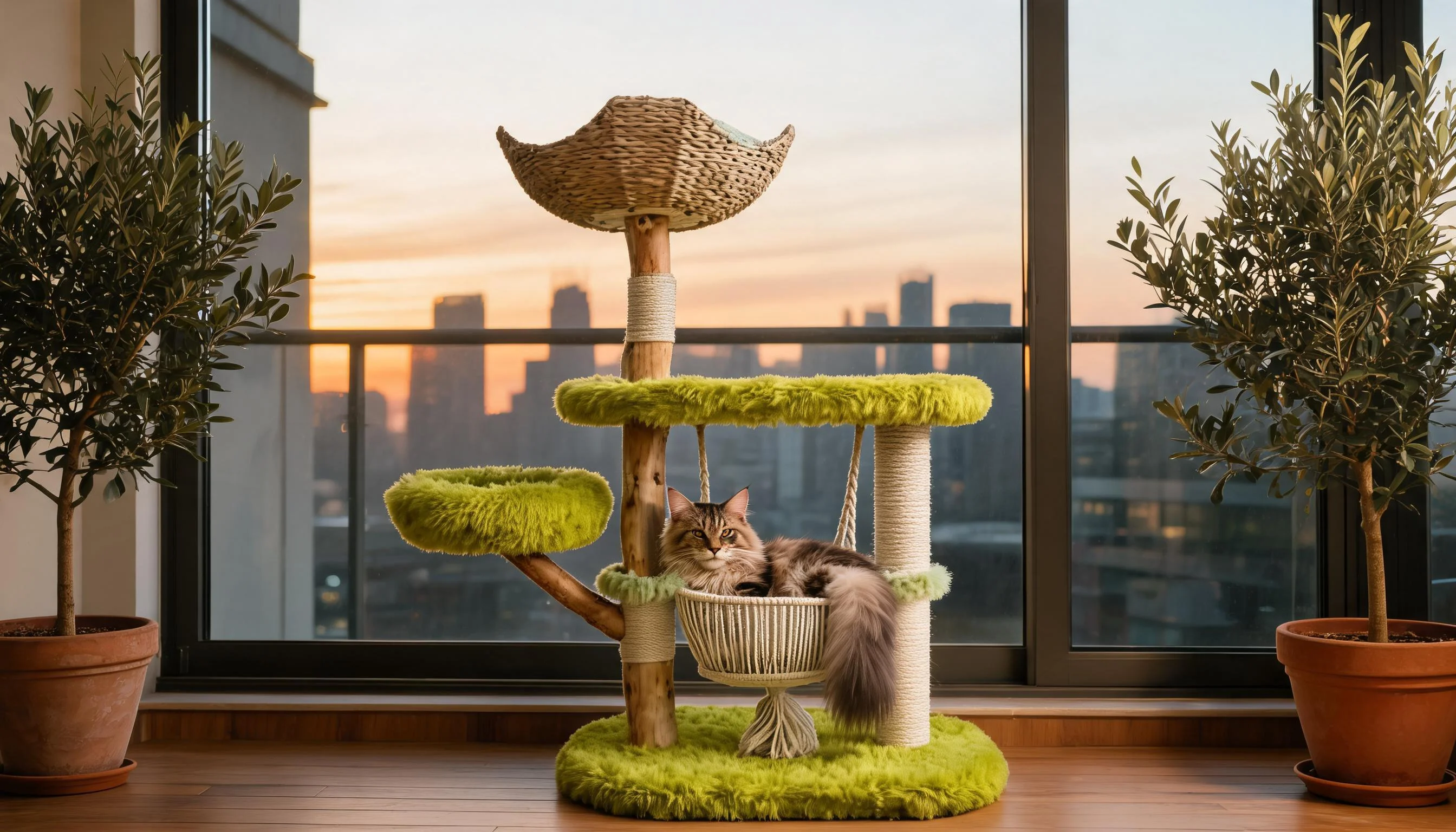 Fruitwood Hammock Cat Tree · Balcony Treehouse Time · GuardLynx