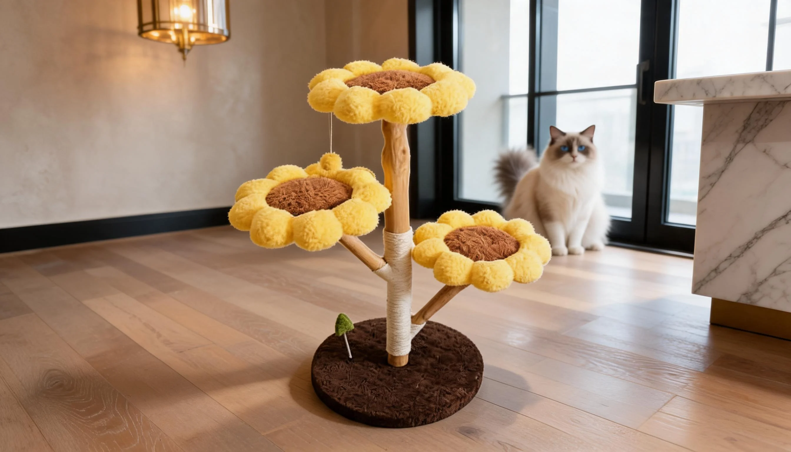 Sunflower Cat Tree with Cozy Petals · Detail image 1 · GuardLynx