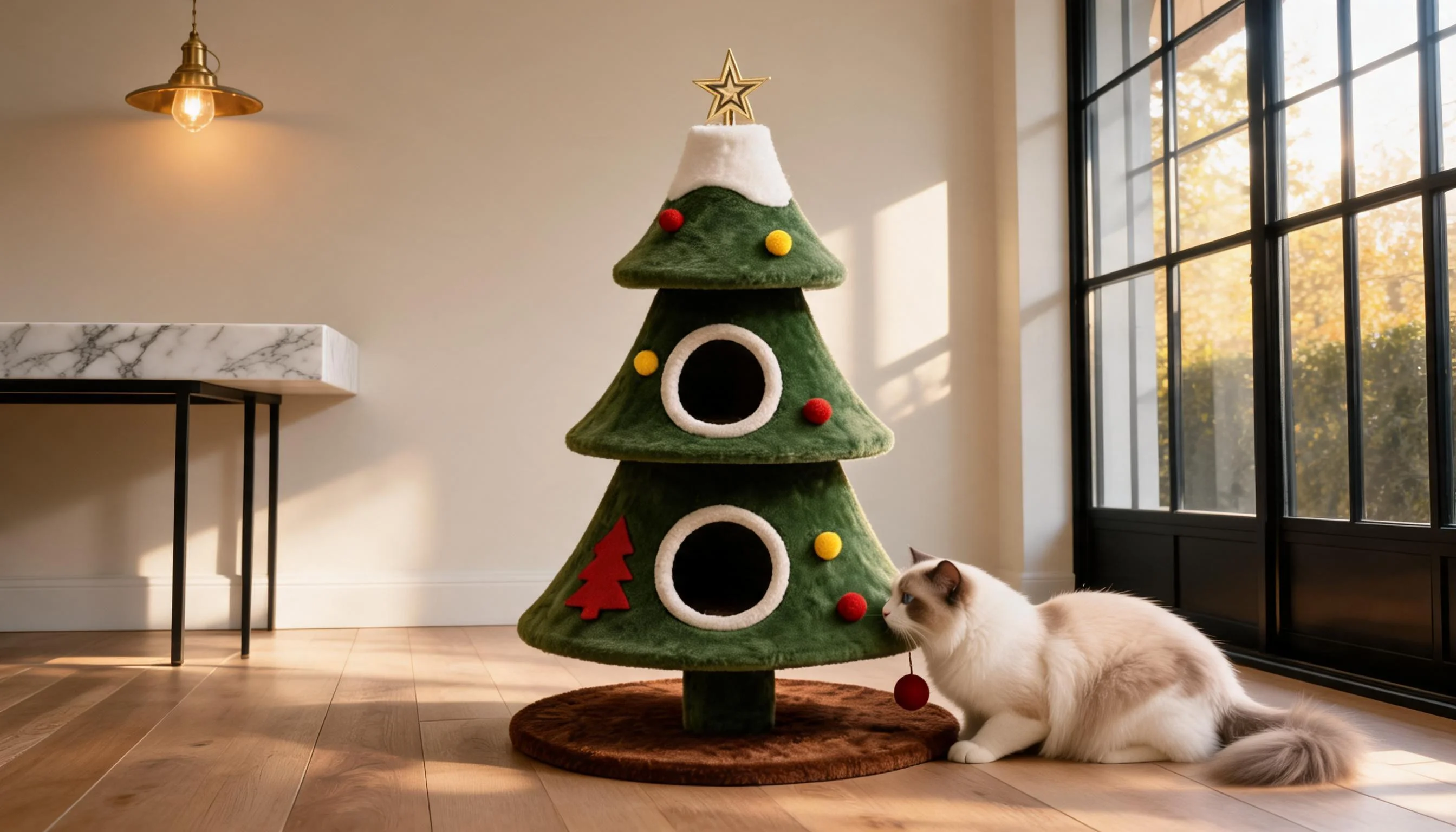 Holiday Tree Hideaway Cat Tower · GuardLynx