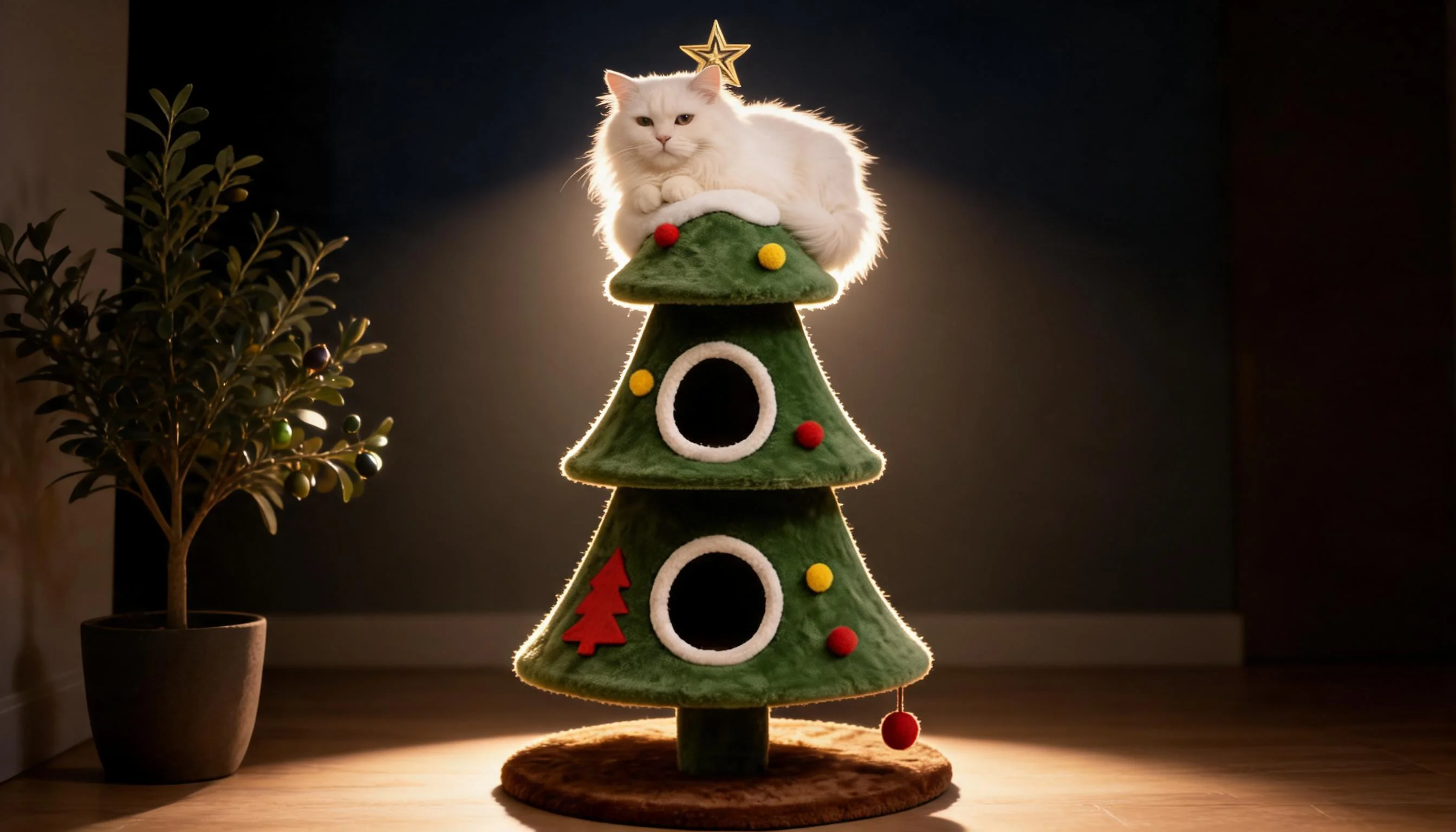 Holiday Tree Hideaway Cat Tower · Star Lit Dreams · GuardLynx