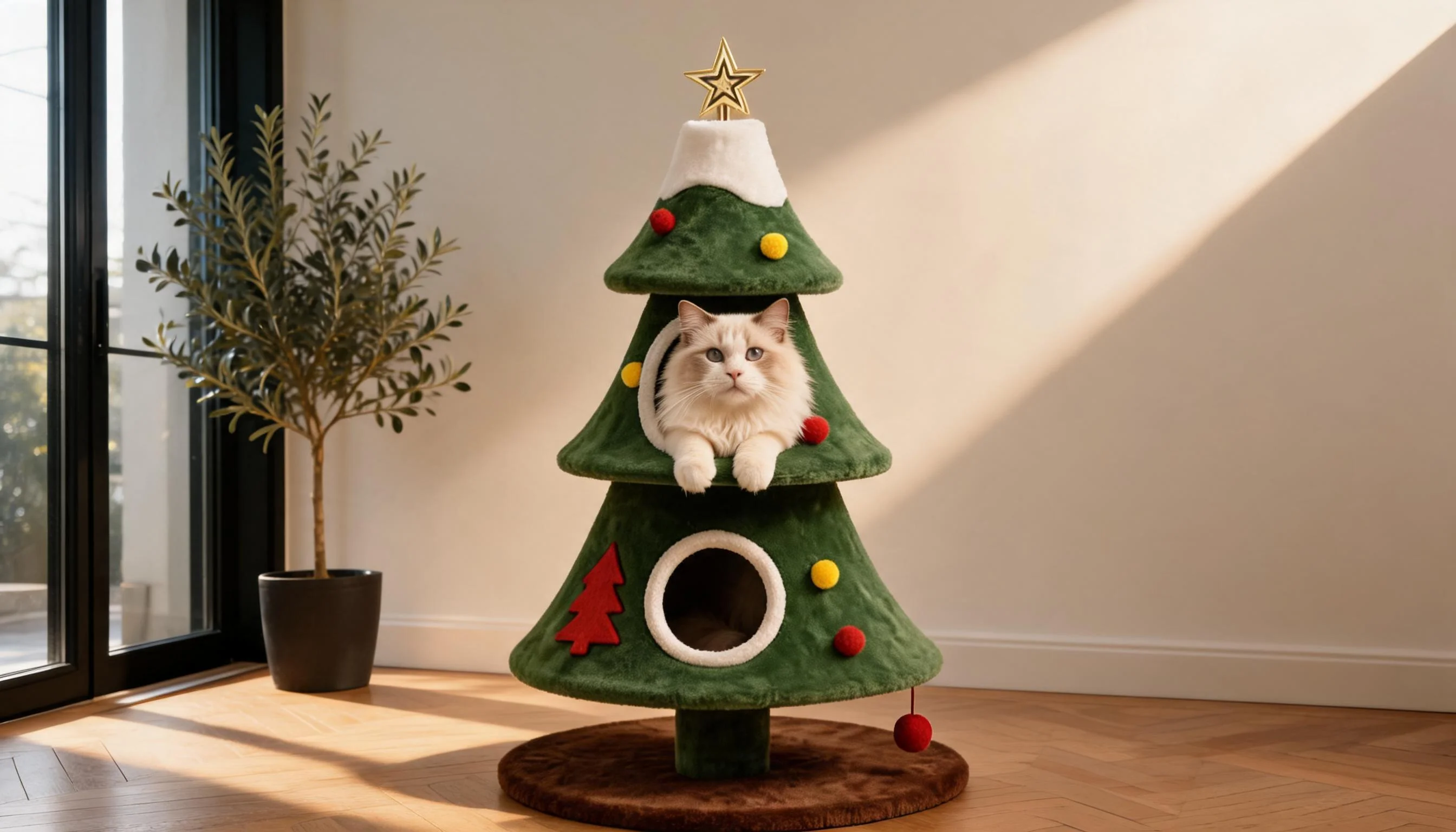 Holiday Tree Hideaway Cat Tower · Holiday Morning Play · GuardLynx