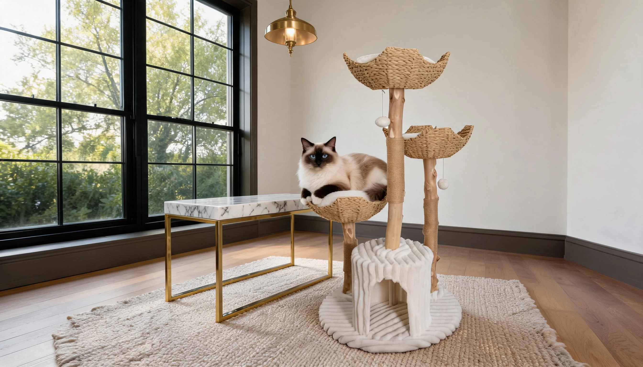 Rattan Cat Tree with Cozy Baskets · Natural Rattan & Wood · GuardLynx