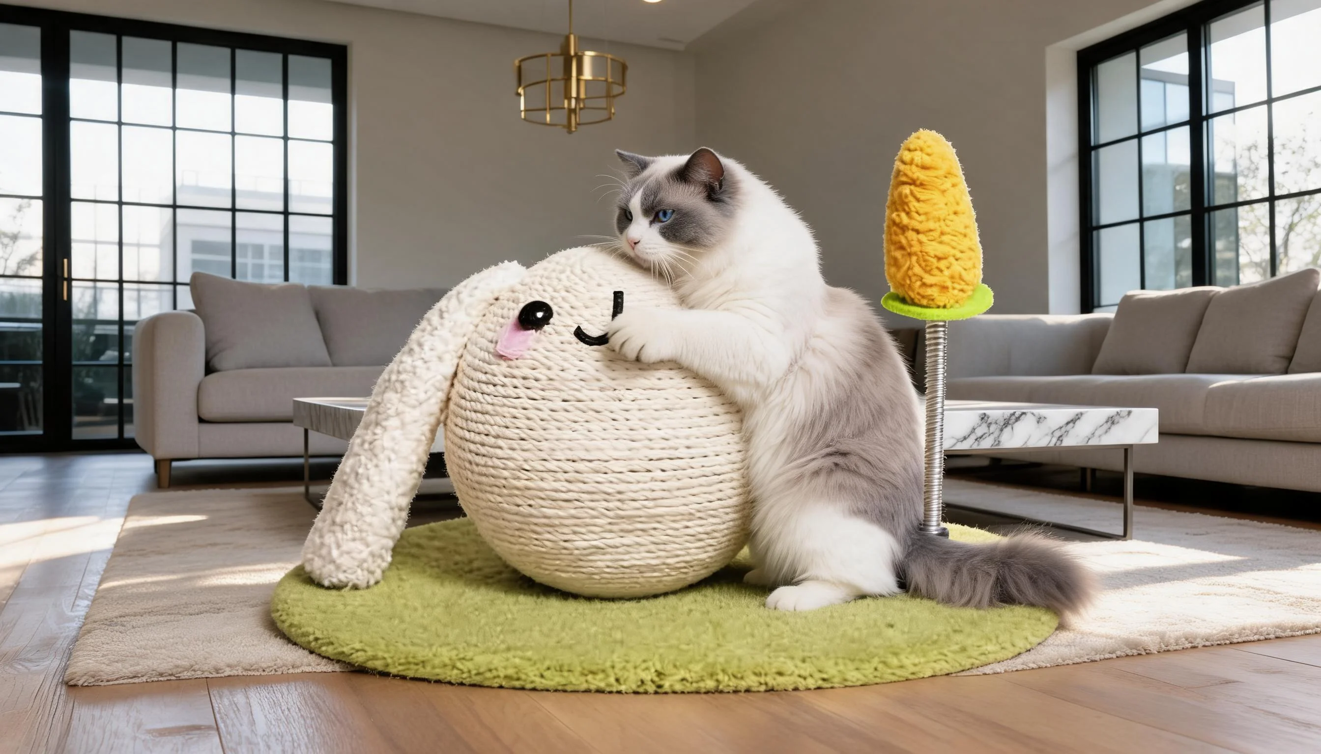 Ball-Shaped Cartoon Rabbit Cat Scratcher · Woven Sisal Durability · GuardLynx