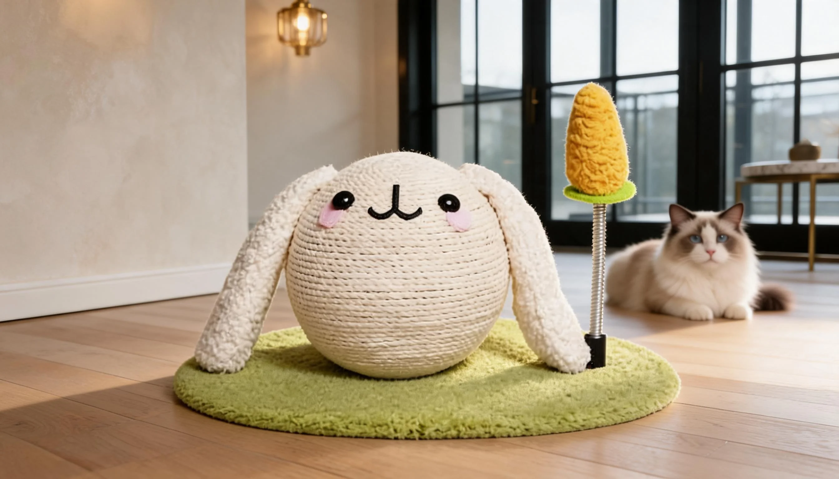 Ball-Shaped Cartoon Rabbit Cat Scratcher · Detail image 1 · GuardLynx