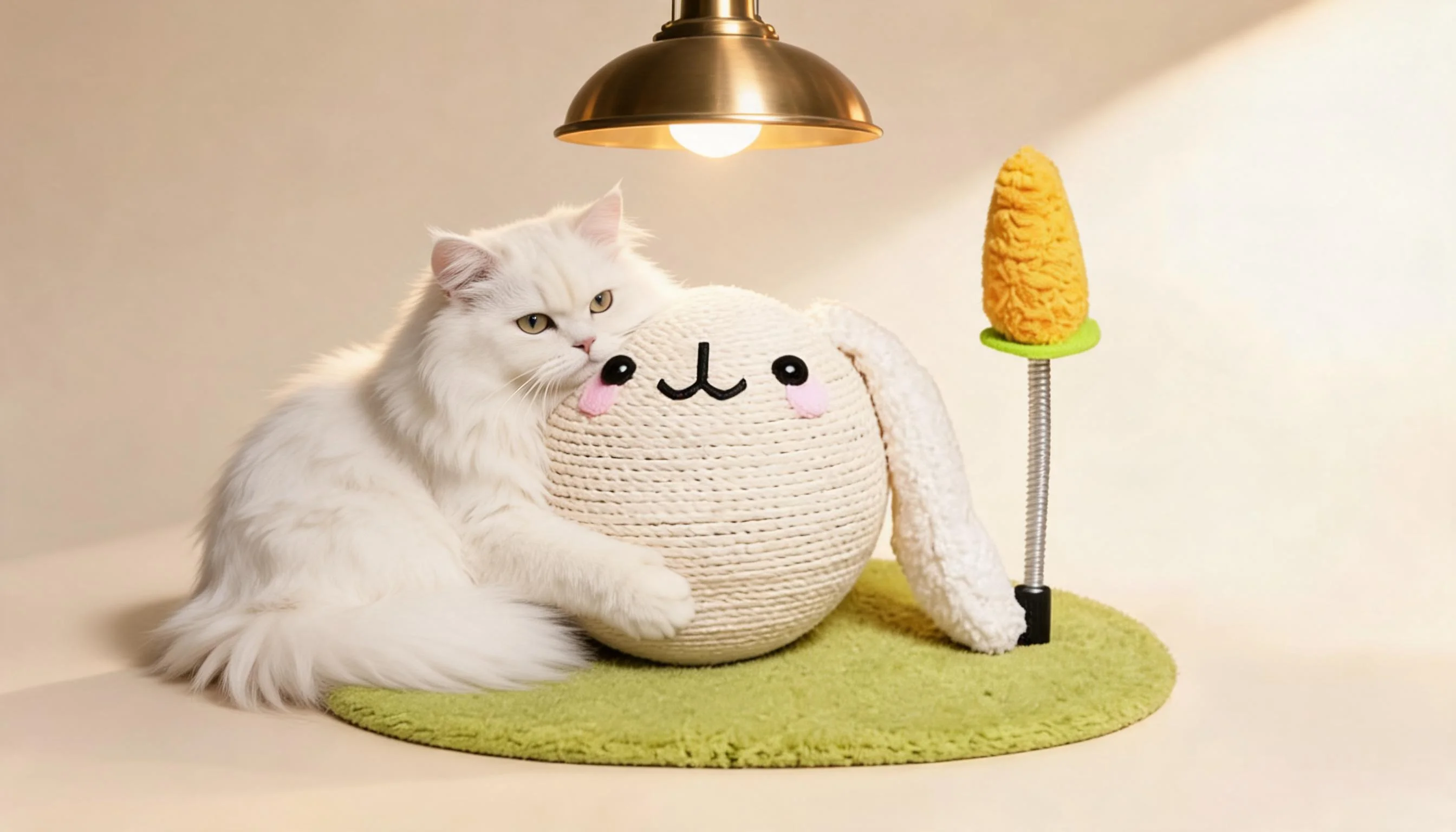 Ball-Shaped Cartoon Rabbit Cat Scratcher · Cozy Evening Cuddles · GuardLynx