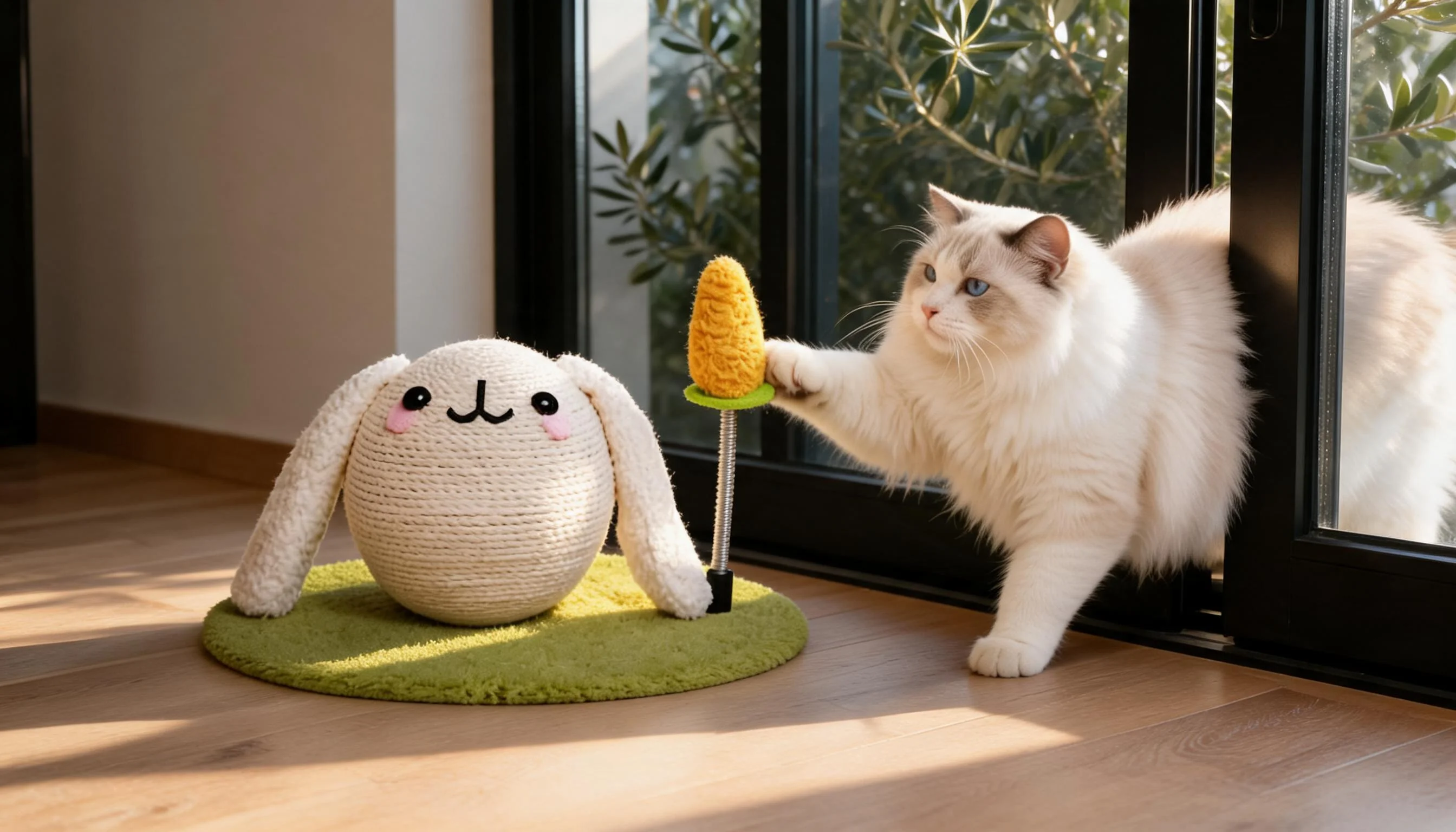 Ball-Shaped Cartoon Rabbit Cat Scratcher · Morning Light Playtime · GuardLynx