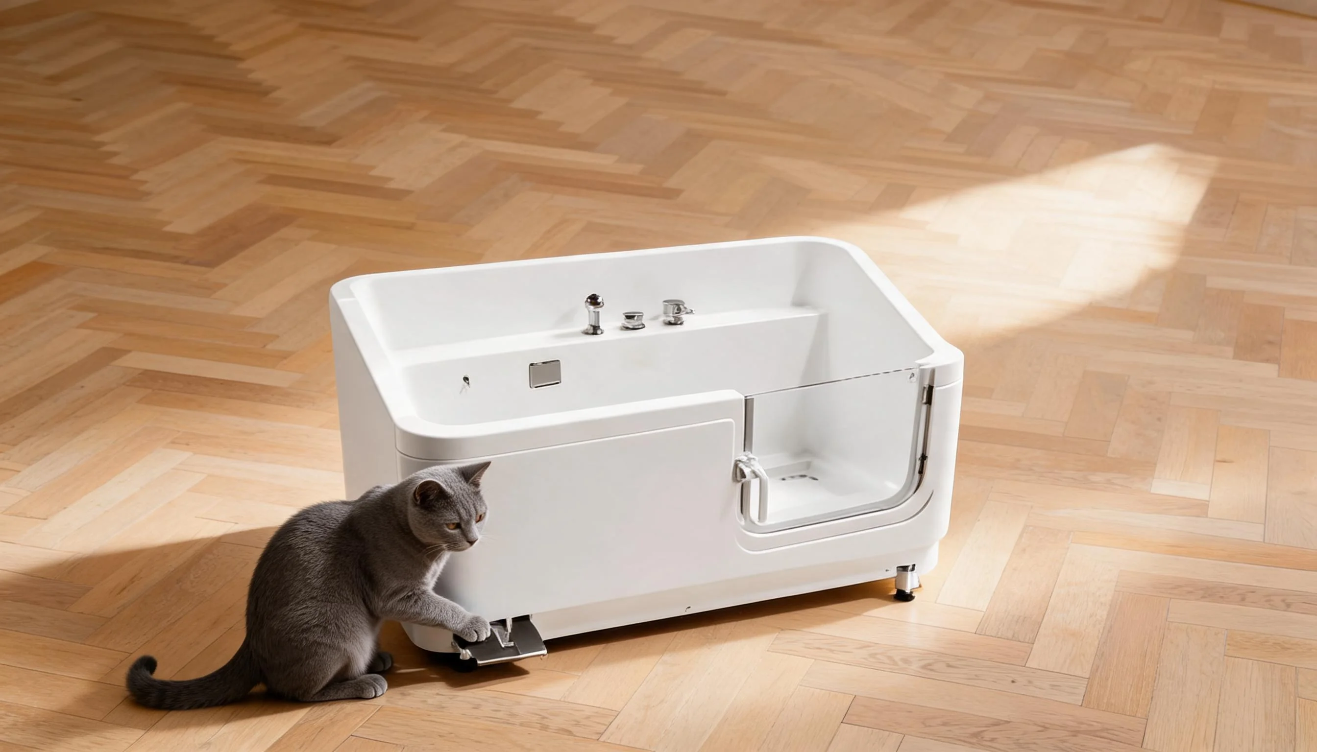 GuardLynx Pet Bathtub Floor Model · Exploration and Play · GuardLynx