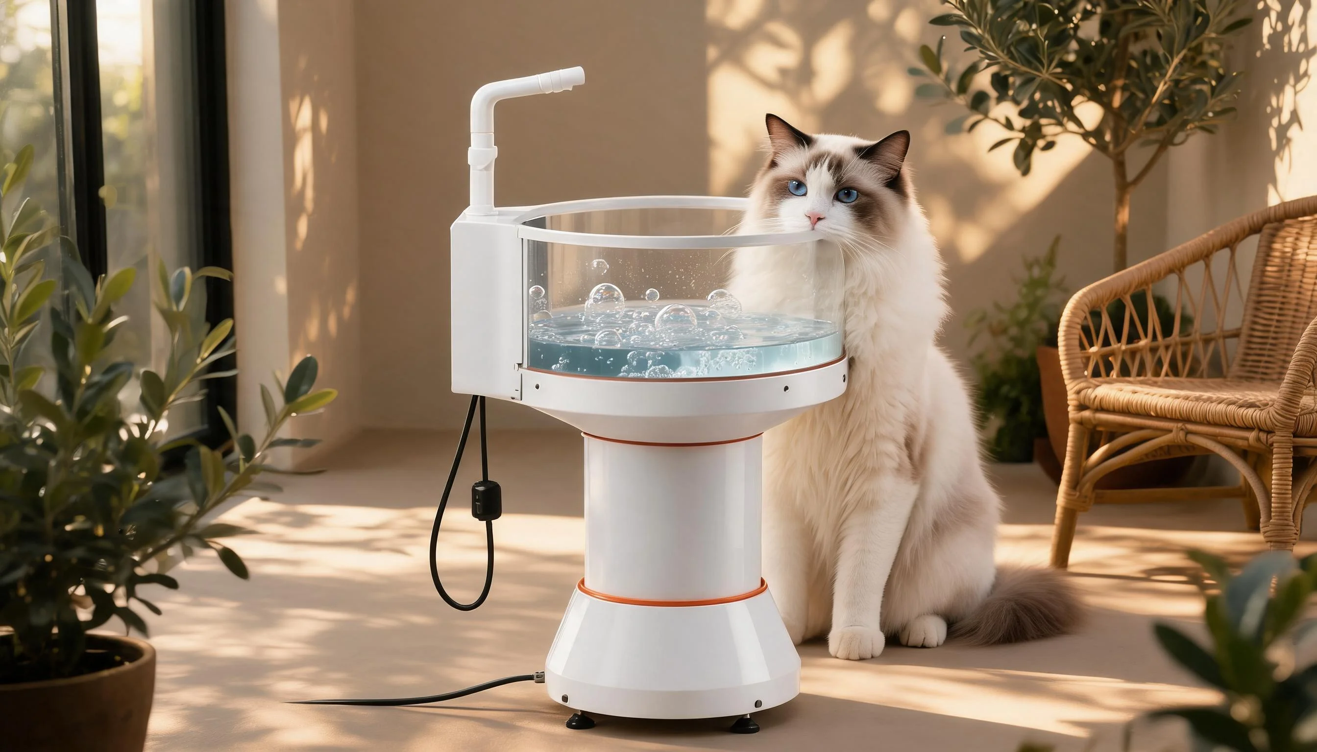 Smart Nano-Bubble Pet Medicated Bath Tub · Lush Sunroom Retreat · GuardLynx