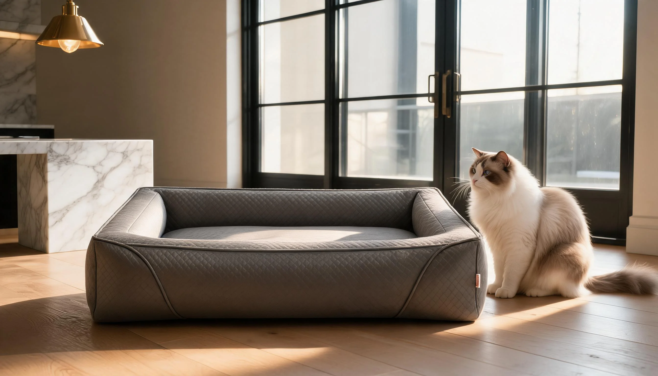 GuardLynx Leather Minimalist Cat Bed · GuardLynx