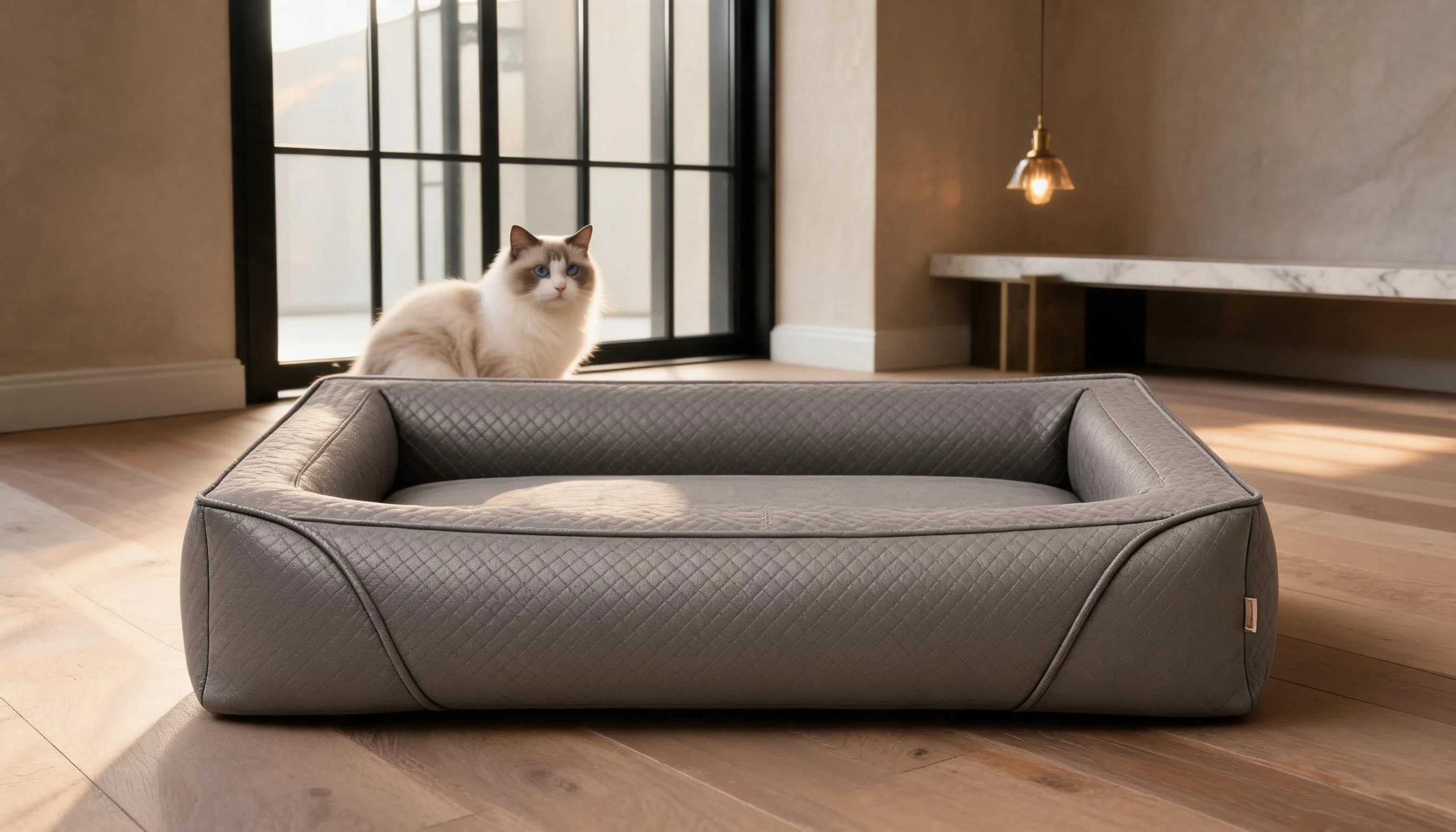 GuardLynx Leather Minimalist Cat Bed · Detail image 1 · GuardLynx
