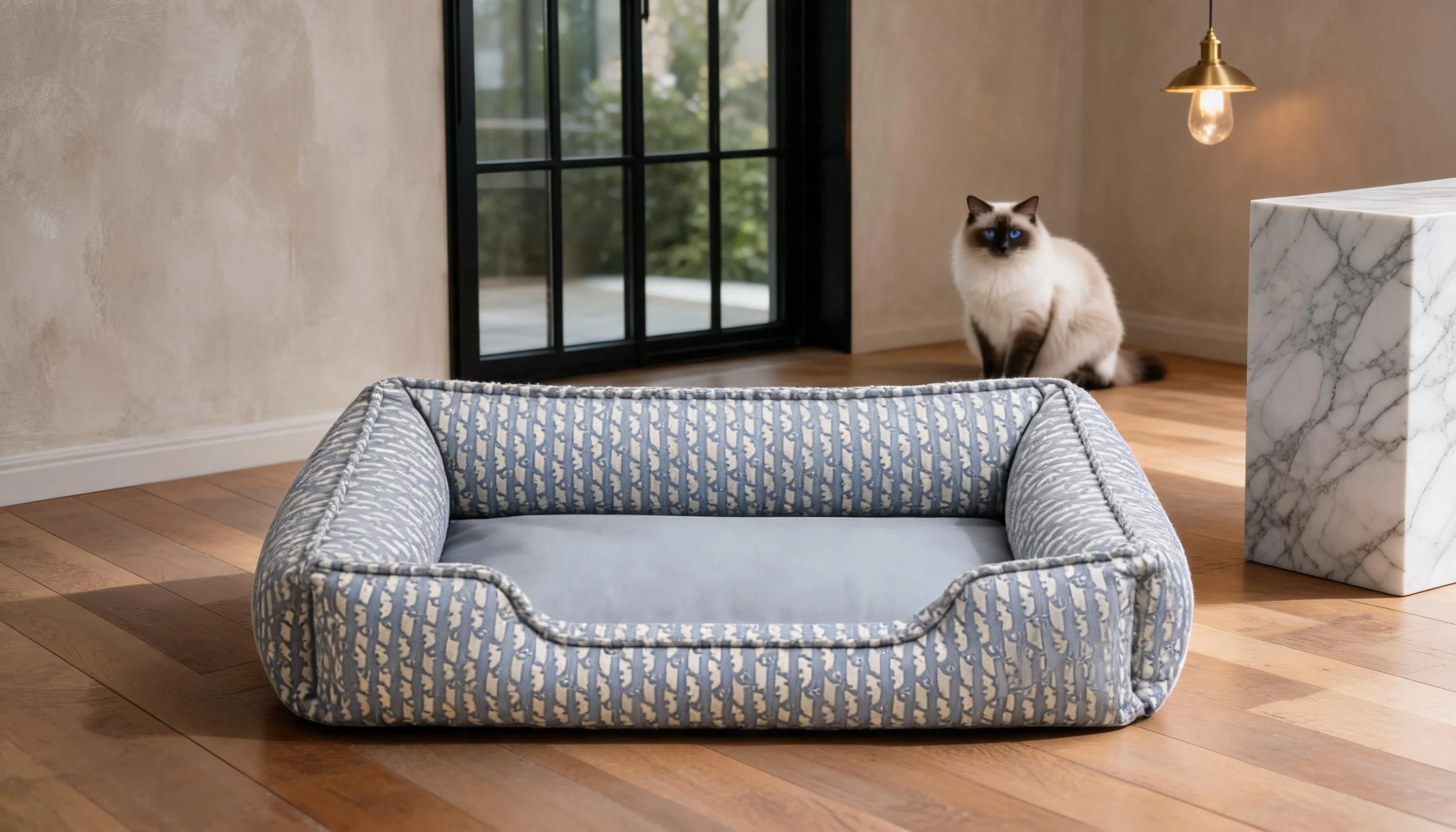 Stylish Leather Cat Bed with High Sides · Detail image 1 · GuardLynx