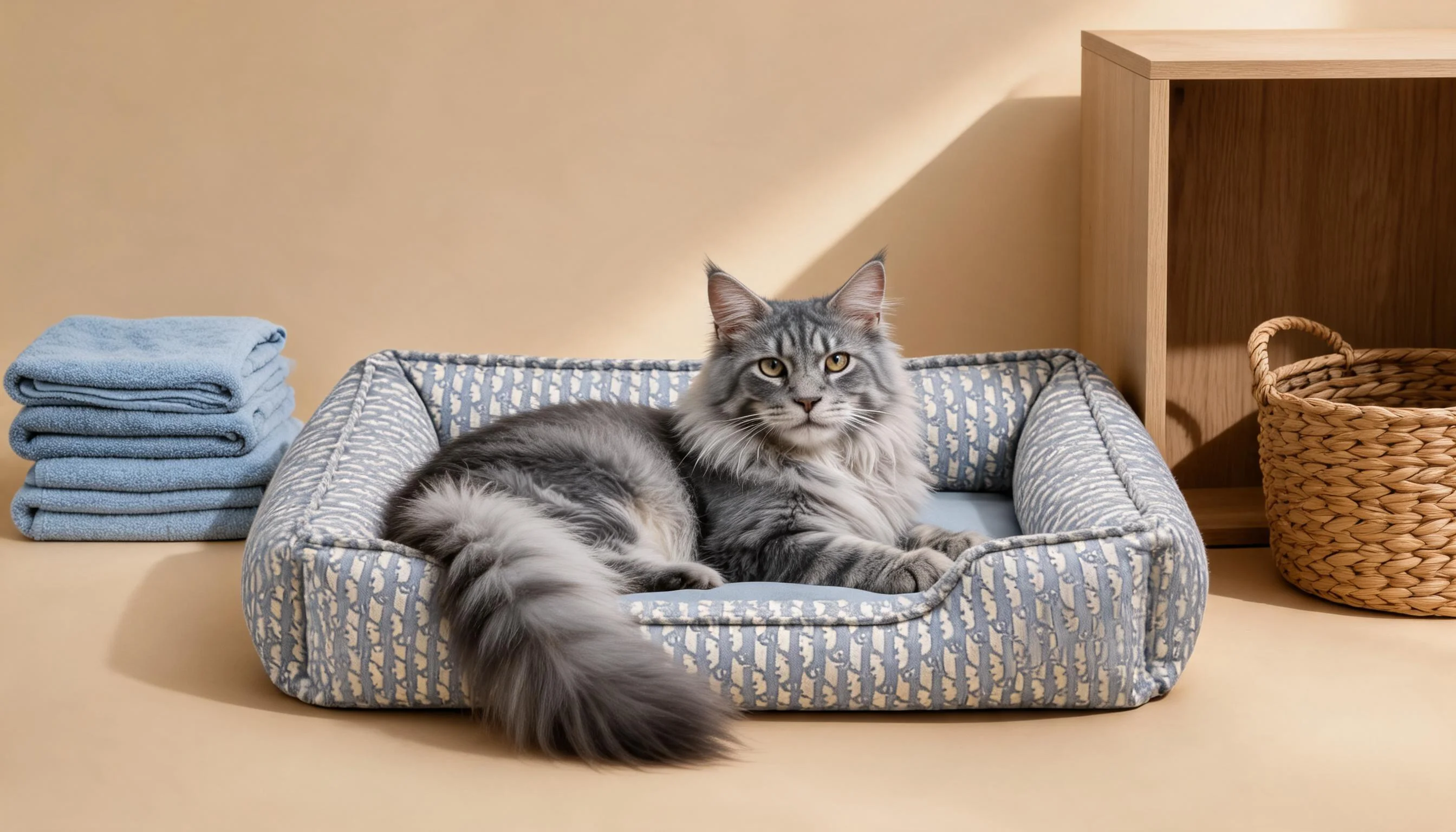 Stylish Leather Cat Bed with High Sides · Laundry Room Warmth · GuardLynx