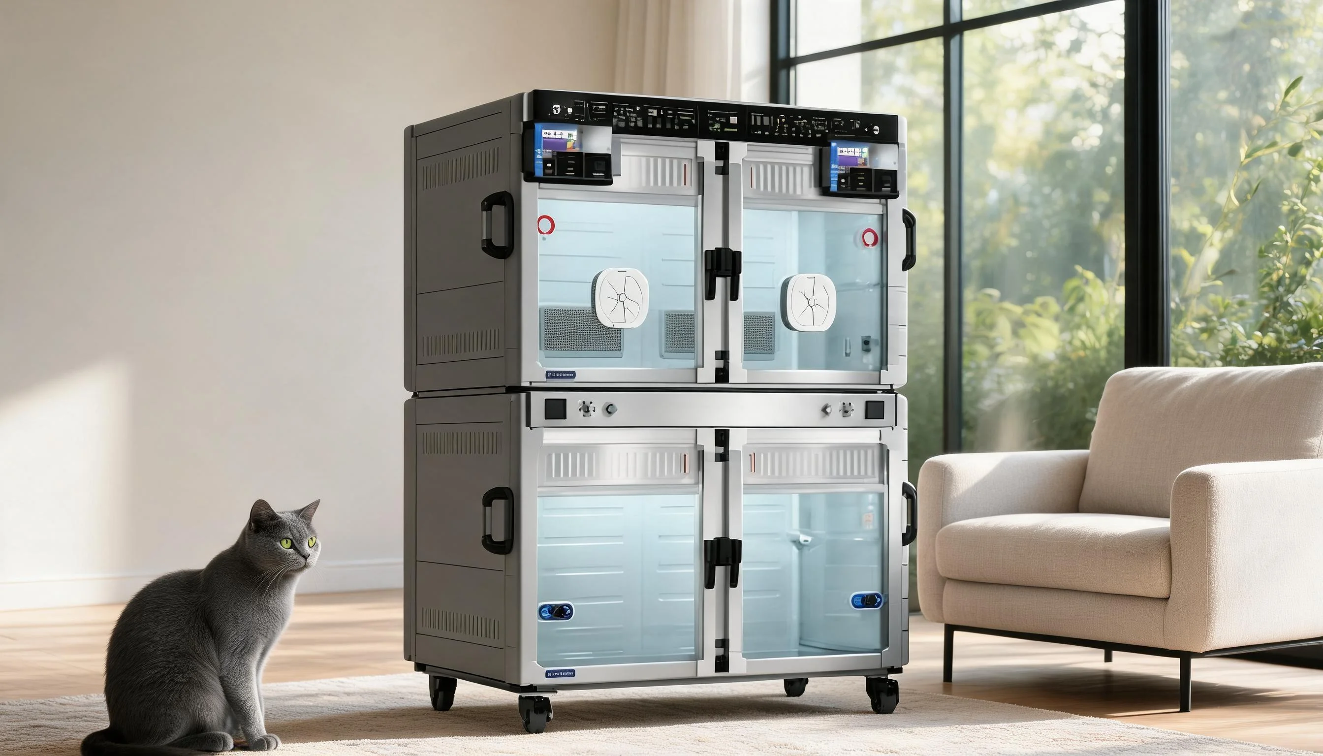 SmartCare Oxygen Recovery Cabin for Pets · Mist Gray · GuardLynx